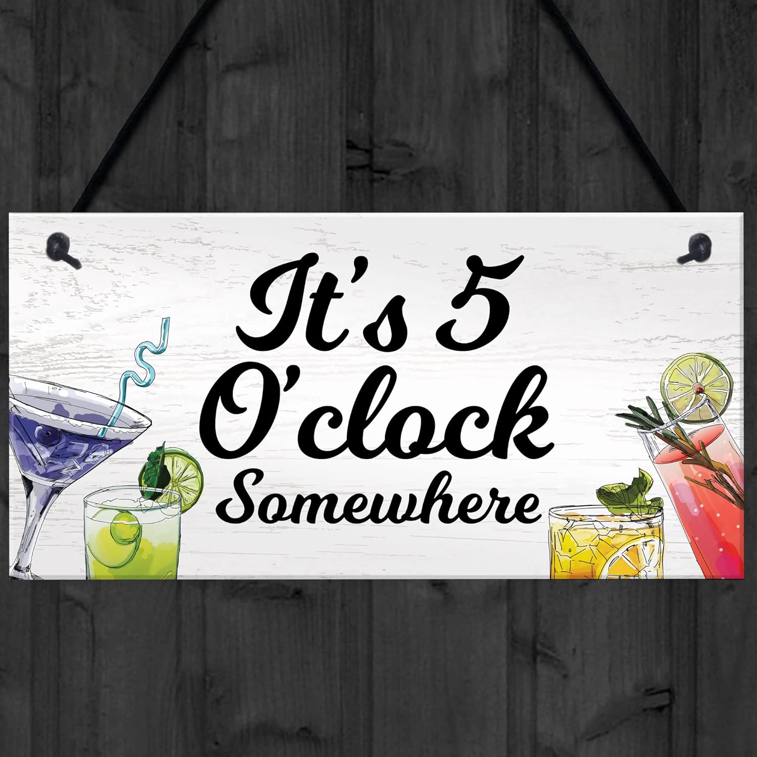 Funny Bar Signs 5 O Clock Somewhere Home Bar Sign Garden Pub Sign Alcohol Gift
