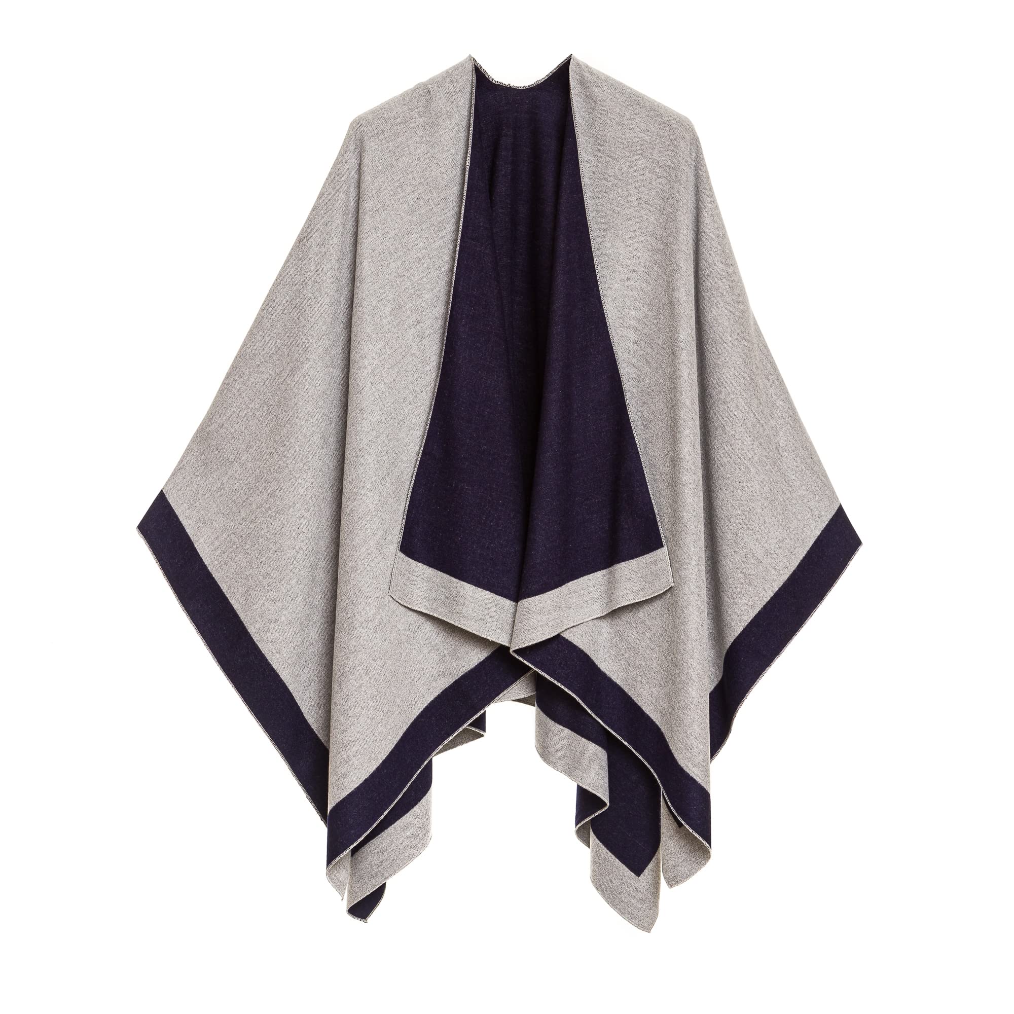 Women's Shawl Wrap Poncho Ruana Cape Cardigan Sweater Open Front for Fall Winter