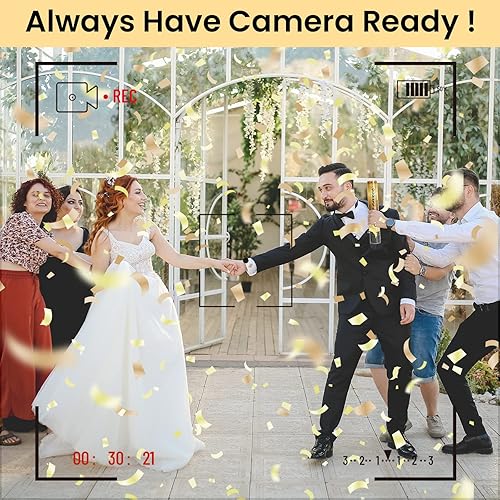 Miniatura 6 de Cañones de confeti de 12 pulgadas (paquete de 6)  Poppers de confeti de Mylar dorado  Disparadores de confeti de fiesta con aire para cumpleaños,