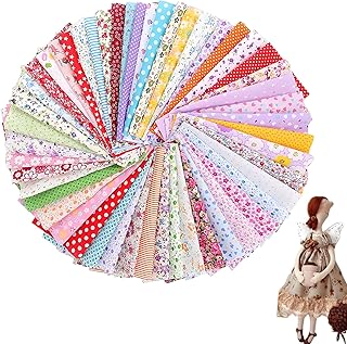 60 PCS Fabric Squares, Fat Quarters Fabric Bundles 10cmx10cm Material fo...
