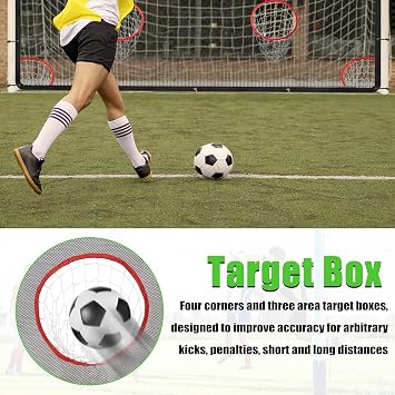 AKOZLIN Soccer Goal Target Net Soccer Shooting Training Aid with 7 Scoring Target Zones Soccer Field Nets Football Practice Training Equipment Accessory (Net Only)