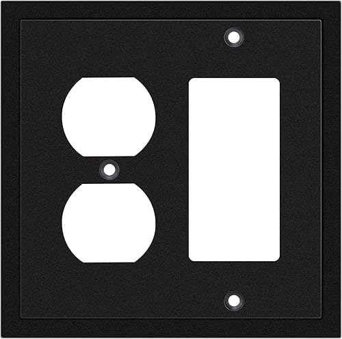 Miniatura 48 de Henne Bery Placa decorativa de pared con borde moderno, tapa de tomacorriente para cubrir enchufe, aleación de zinc maciza duradera