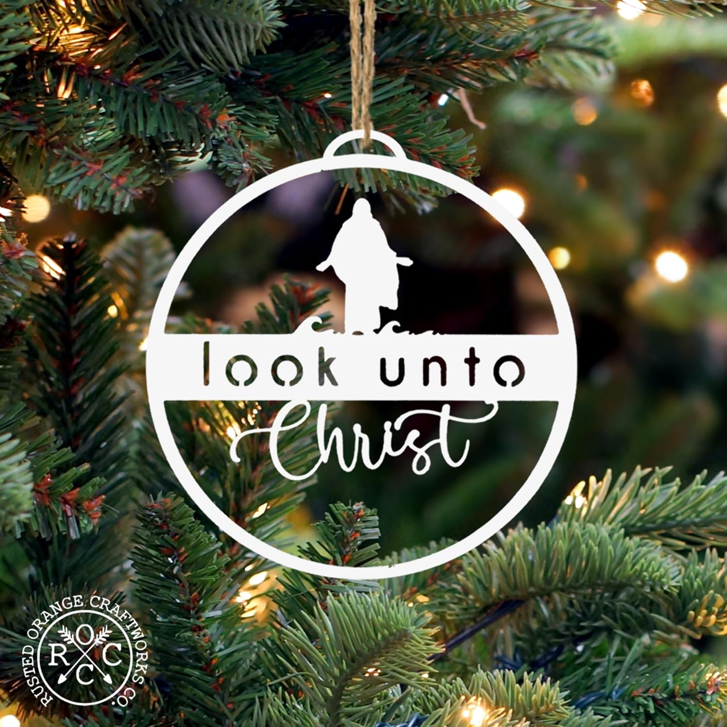 Look Unto Christ - Christian Youth Theme - Gifts for Young Women and Young Men (Ornament - 4" 25 pck) - Missionary Gifts Christian Christmas Decorations Christian Ornaments for Christmas Tree Jesus