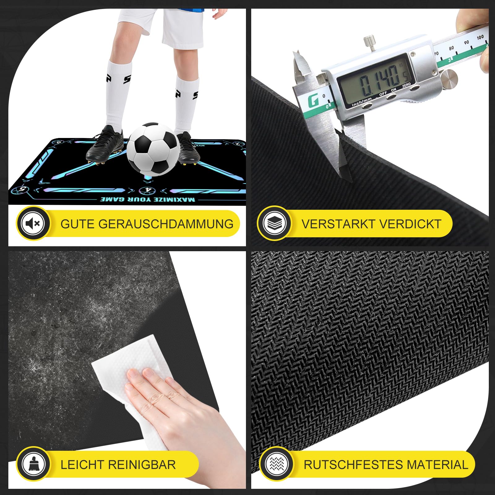 Fussball Matte 60 * 90cm Fußball Trainingsset Mit Schulungsvideo Rutschfesten Fussballsocken – Fußball Trainingsmatte Für Ballkontrolle & Schritt-üBungen Fussballmatte Training Kinder