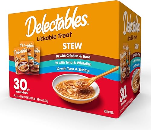 Hartz Delectables - Golosinas húmedas para gatos adultos y mayores paquete variado 30 unidades