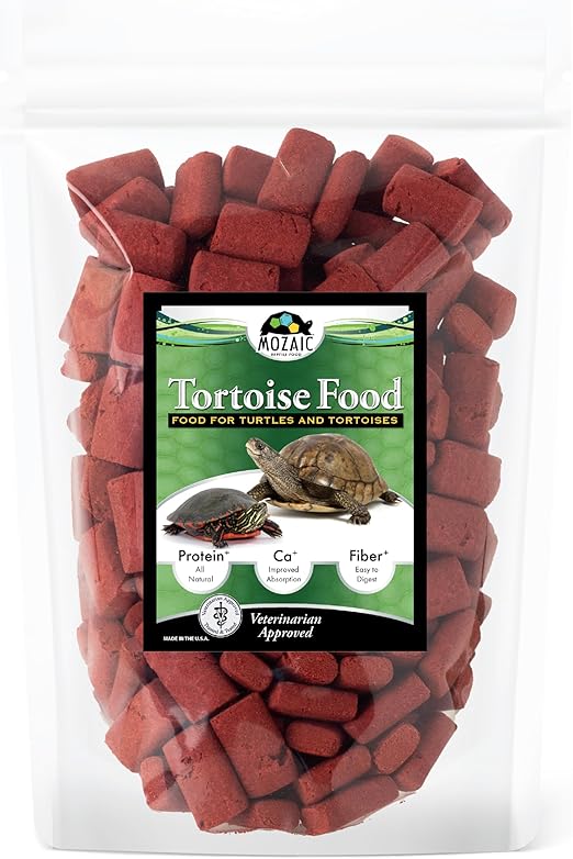 Mozaic Tortoise Food & Turtle Pellets Supplement - Complete Formulated Diet for Sulcata & Desert & Other Pet Tortoises, Essential Amino Acids & Nutrients, Economical Dry Pellet