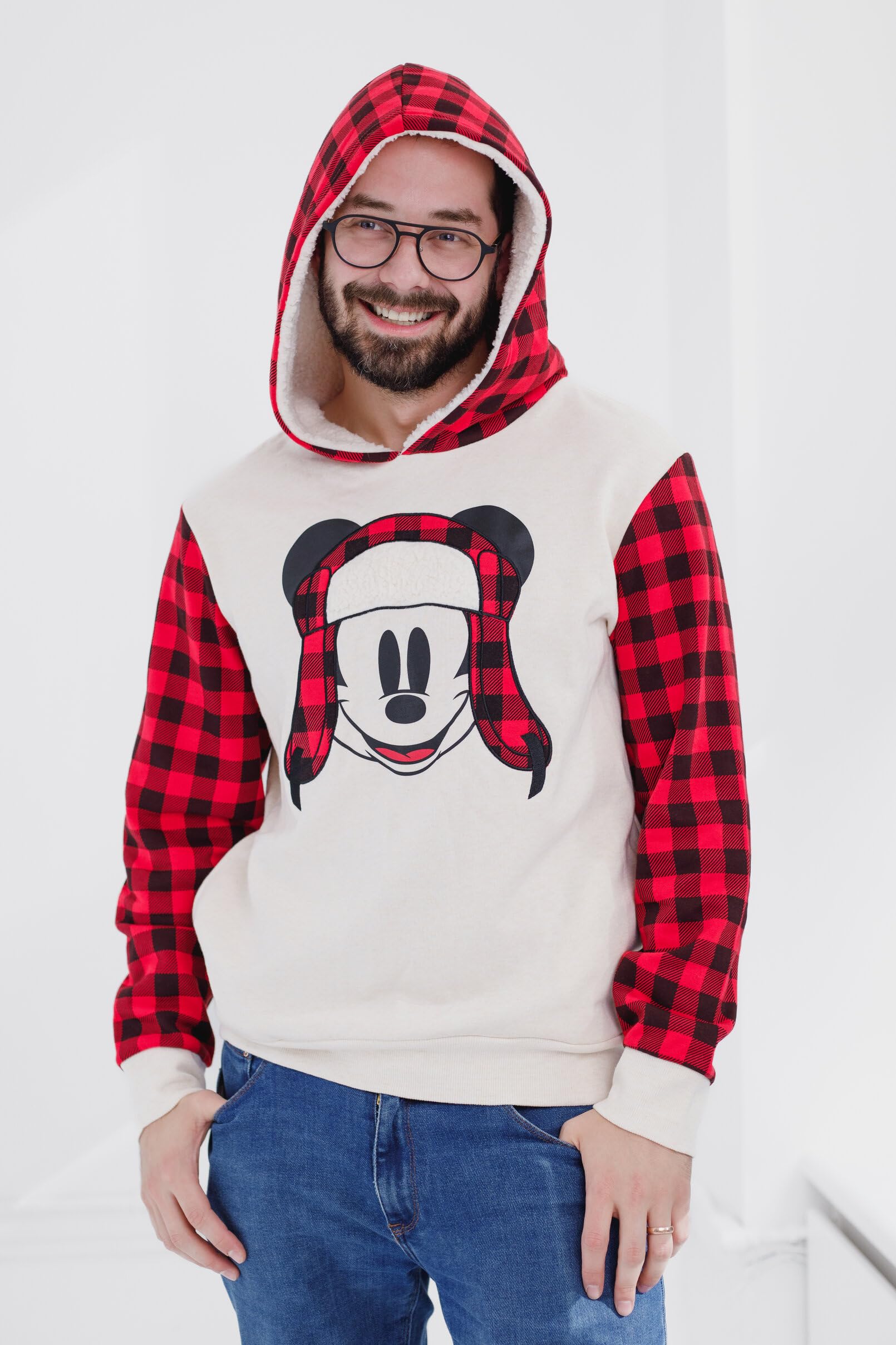 Disney Mickey Mouse polarowa dopasowana rodzinna bluza z kapturem i body dla noworodka i dorosłych rozmiary (0-3 miesiące - 2XL)