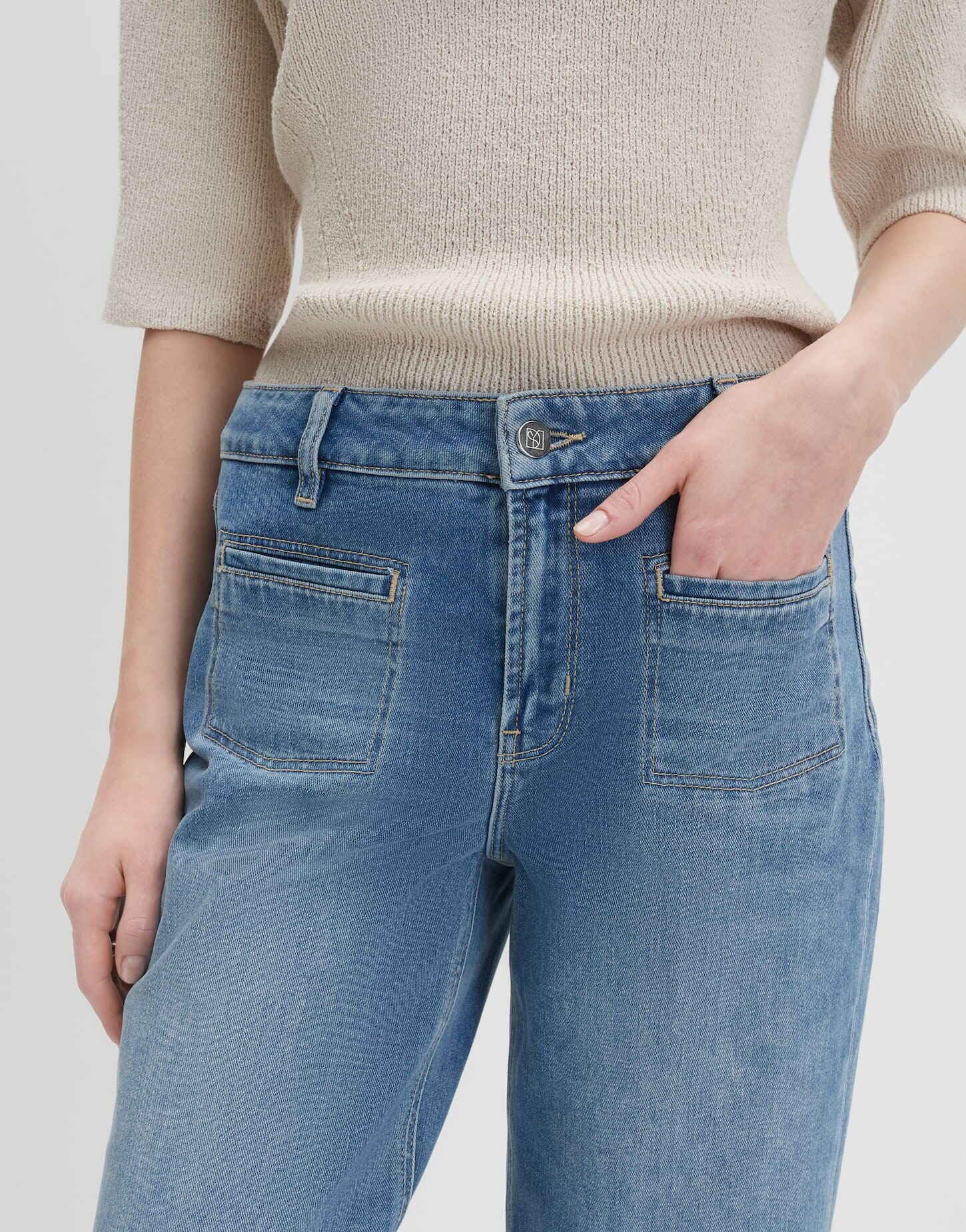 someday Damen Flared | Carie French Flared Jeans aus BCI Cotton Mix Mid Rise