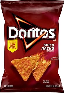 Doritos Spicy Nacho Tortilla Chips, 9.25 oz Bag - Explosive Heat & Bold Crunchy Flavor