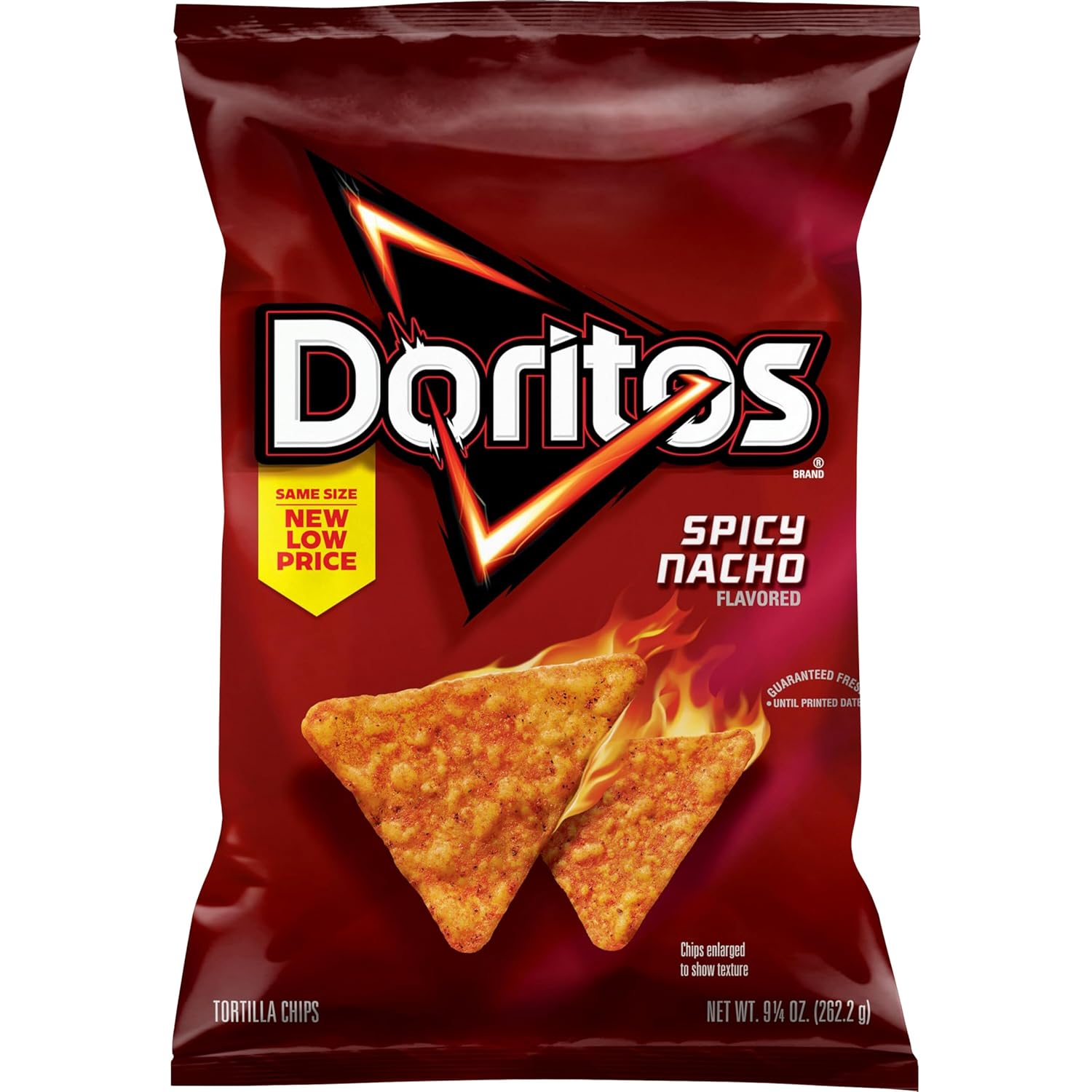 Doritos Spicy Nacho Tortilla Chips, 9.25 oz Bag - Explosive Heat & Bold Crunchy Flavor