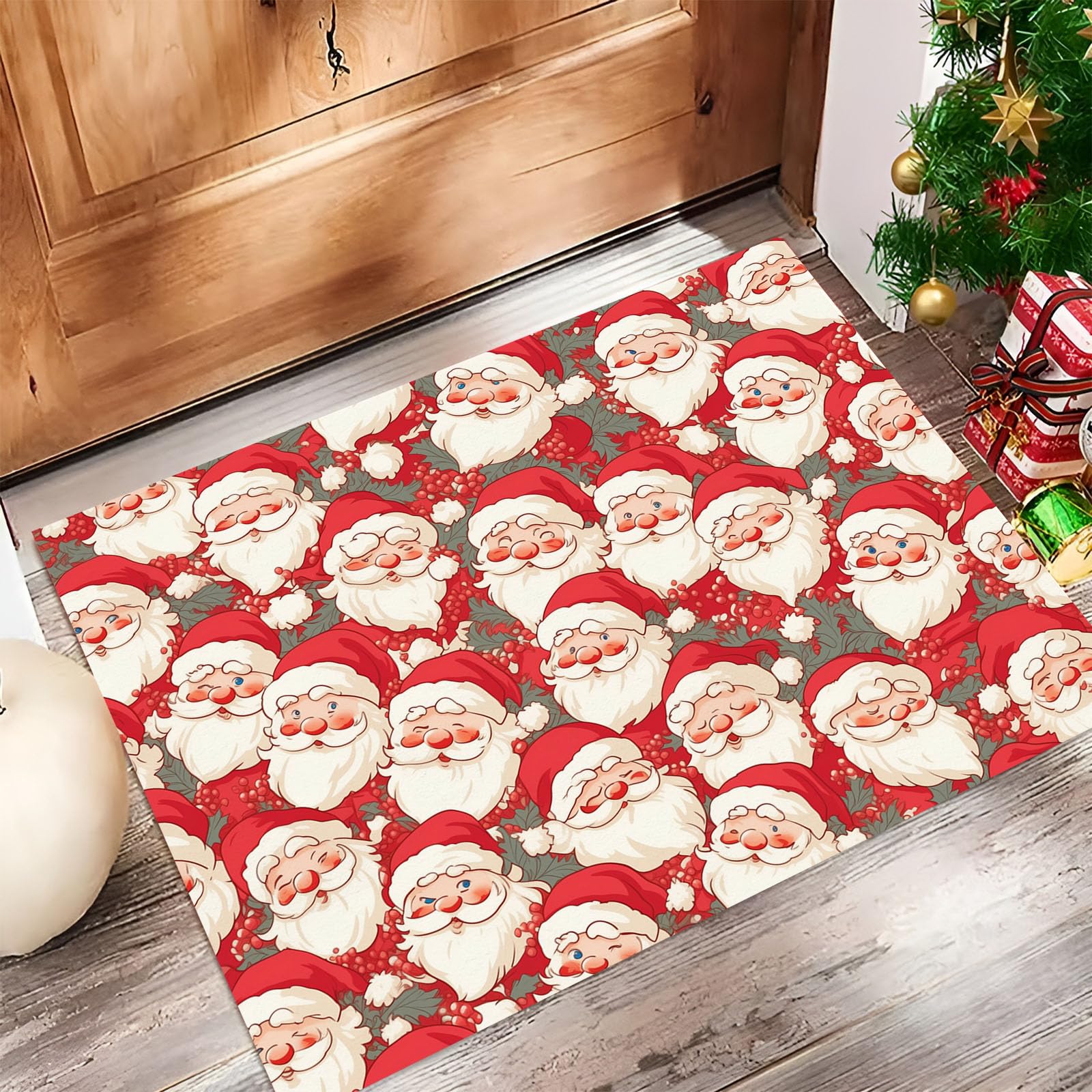 Tapis de bain antidérapant de Noël absorbant et sécurisé pour toute la famille