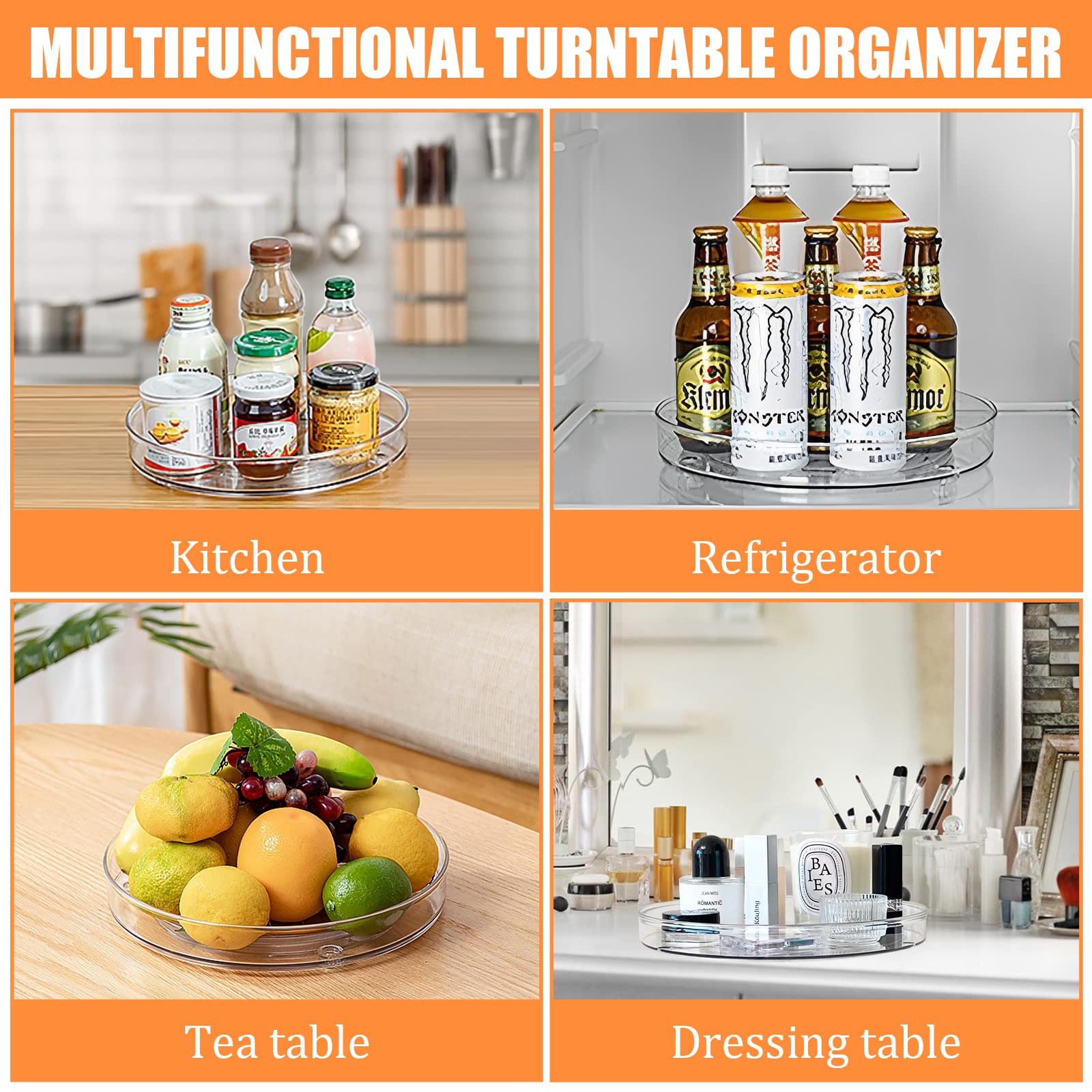 Piatto Girevole Porta Spezie - 2 Pezzi Organizer Cucina Girevole 360° - Foto 12