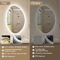 S'bagno LED Fürdőszobai Tükör 600x900 mm - Bluetooth, Páramentesítő, 3 Színhőmérséklet, Fényerőszabályzás, Memória Funkcióval, Vízálló IP44 4