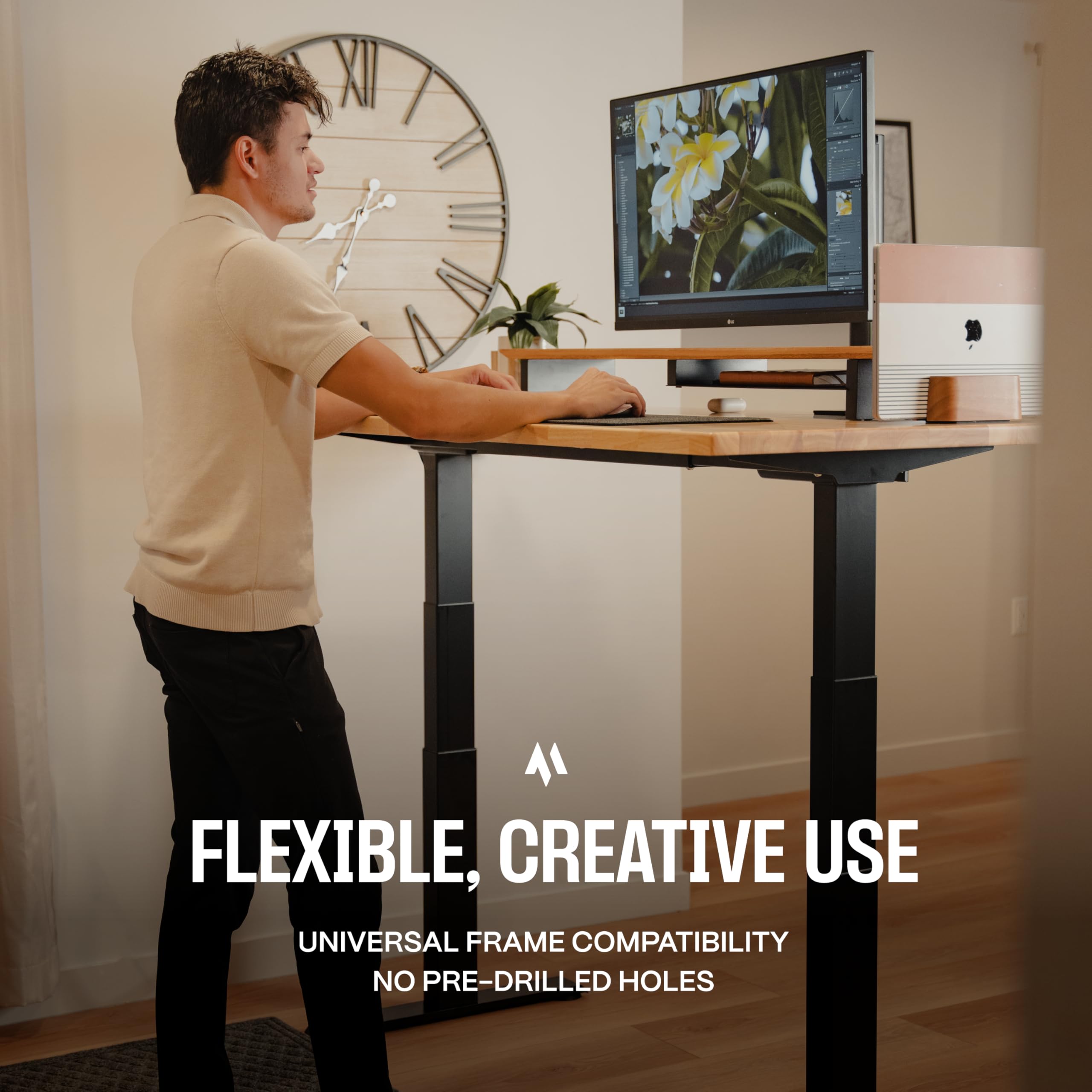 Solid Wood Desk Table Top Pre-Finished 1 2 Thick Tabletop - Universal Fit for Standing Desks Countertops Workstations — view 4