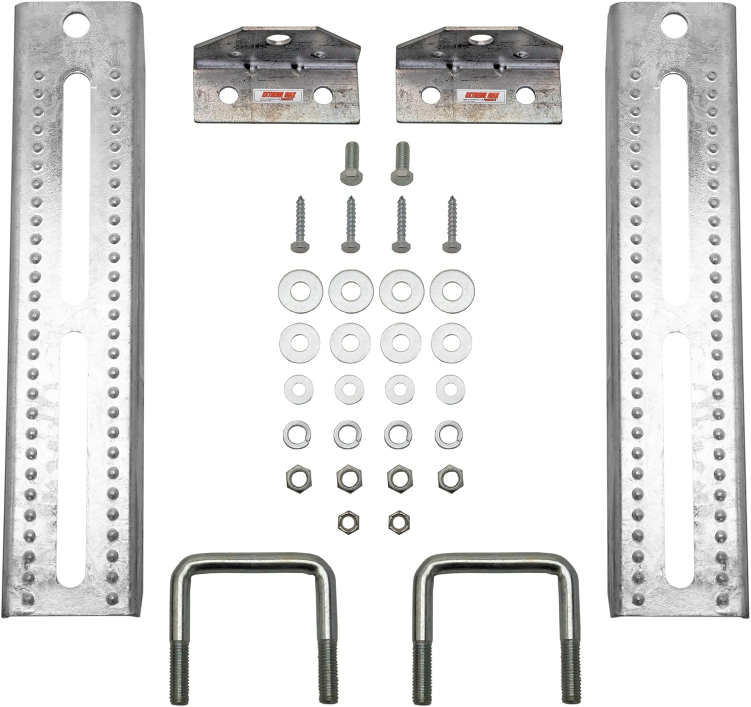 Extreme Max 3006.7067 12" Galvanized Swivel-Top Bunk Bracket with Hardware for 1.5" x 3" Trailer - 4-Pack