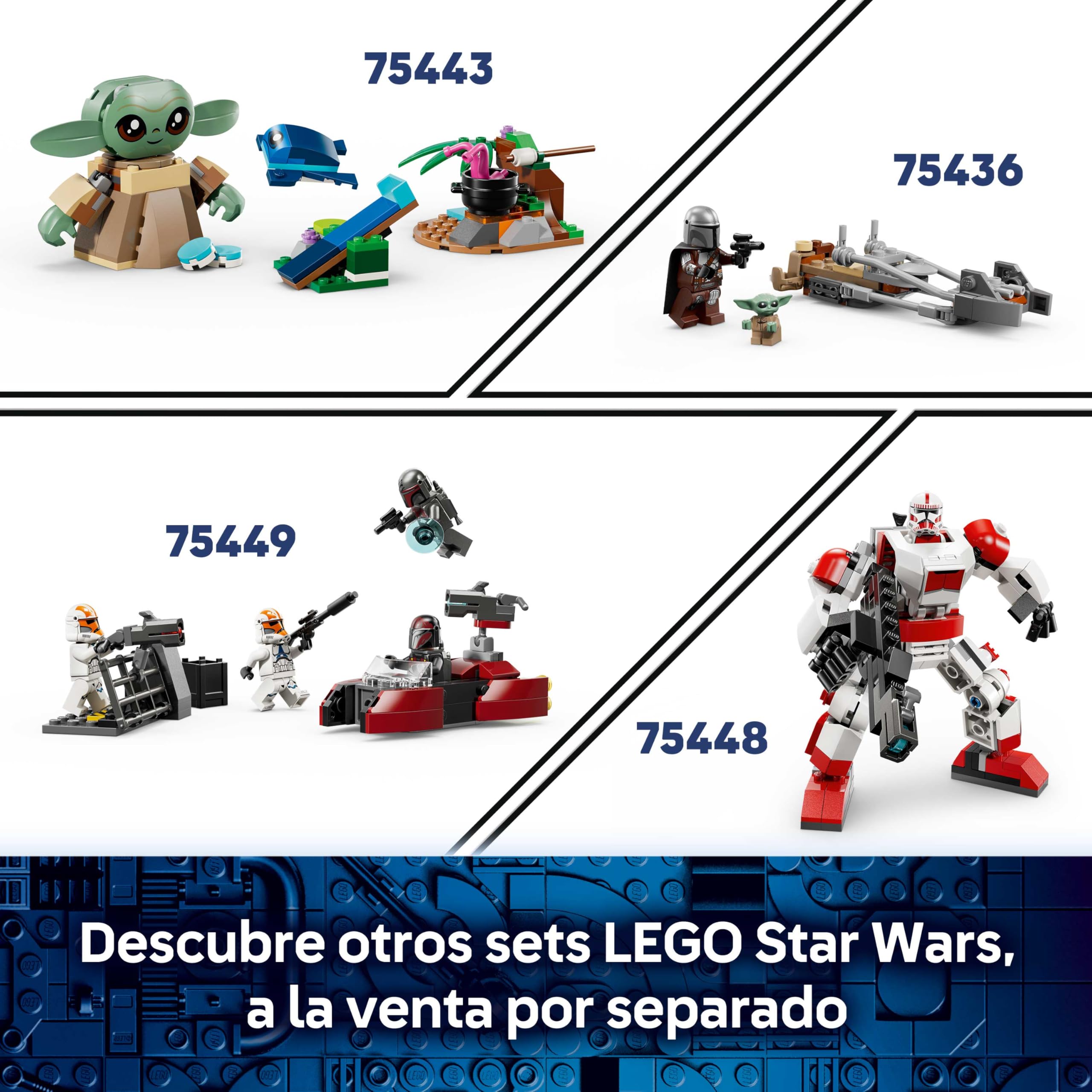LEGO Star Wars 75437 Speeder de Cobb Vanth - Moto de Juguete con Minifiguras de Cobb Vanth y Cad Bane con Blásters y Mochila Propulsora - Regalo para Niños de 7+ Años y Fans de The Mandalorian — view 6
