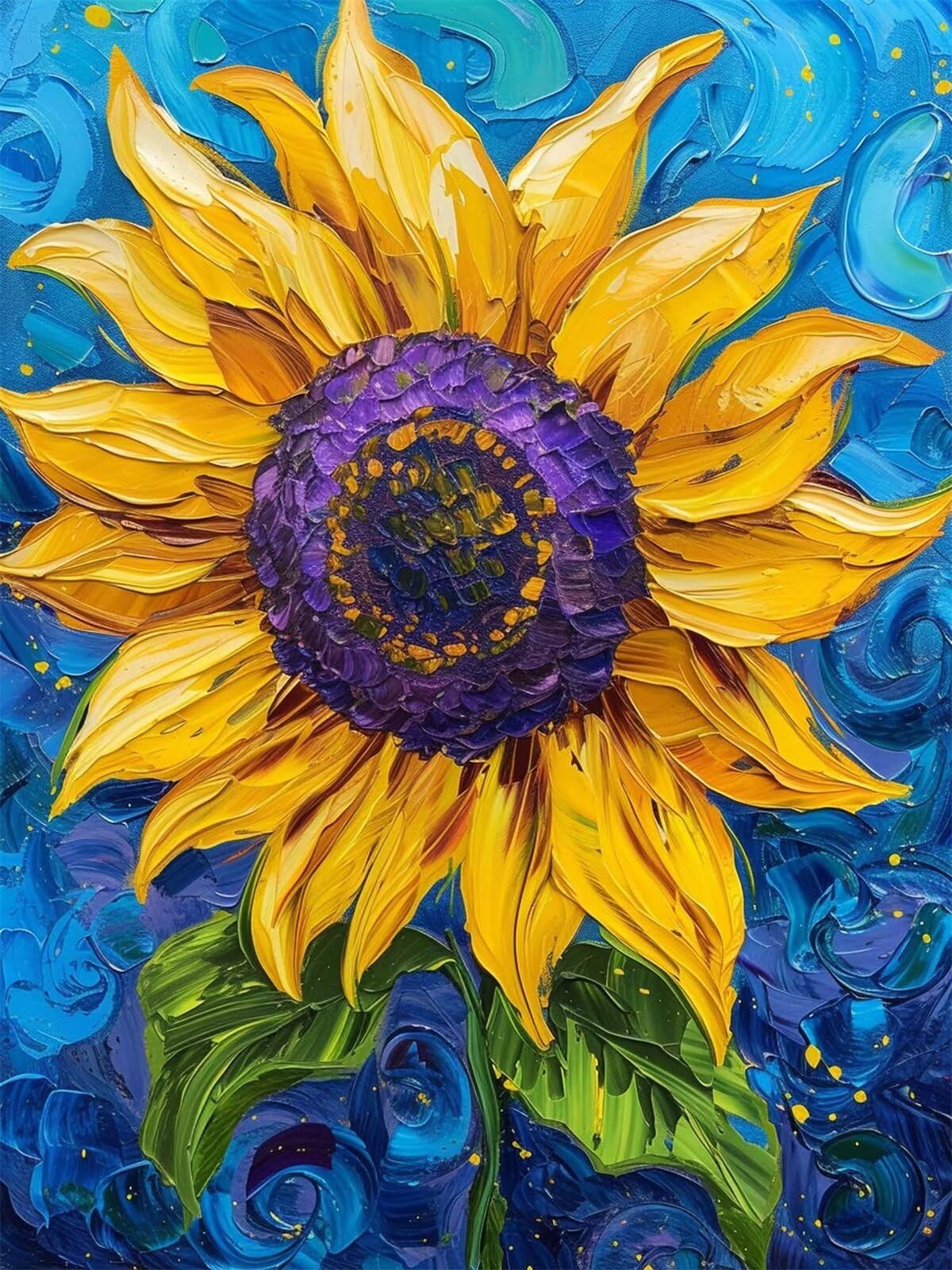 Van Gogh 5D Large Diamond Art Kits Adults 80x110cm, DIY Sunflower Large Size Diamond Painting Kit, Full Square Drill Diamond Art Painting, Gem Art for Adults Diamond Painting, Wall Decor Aesthetic