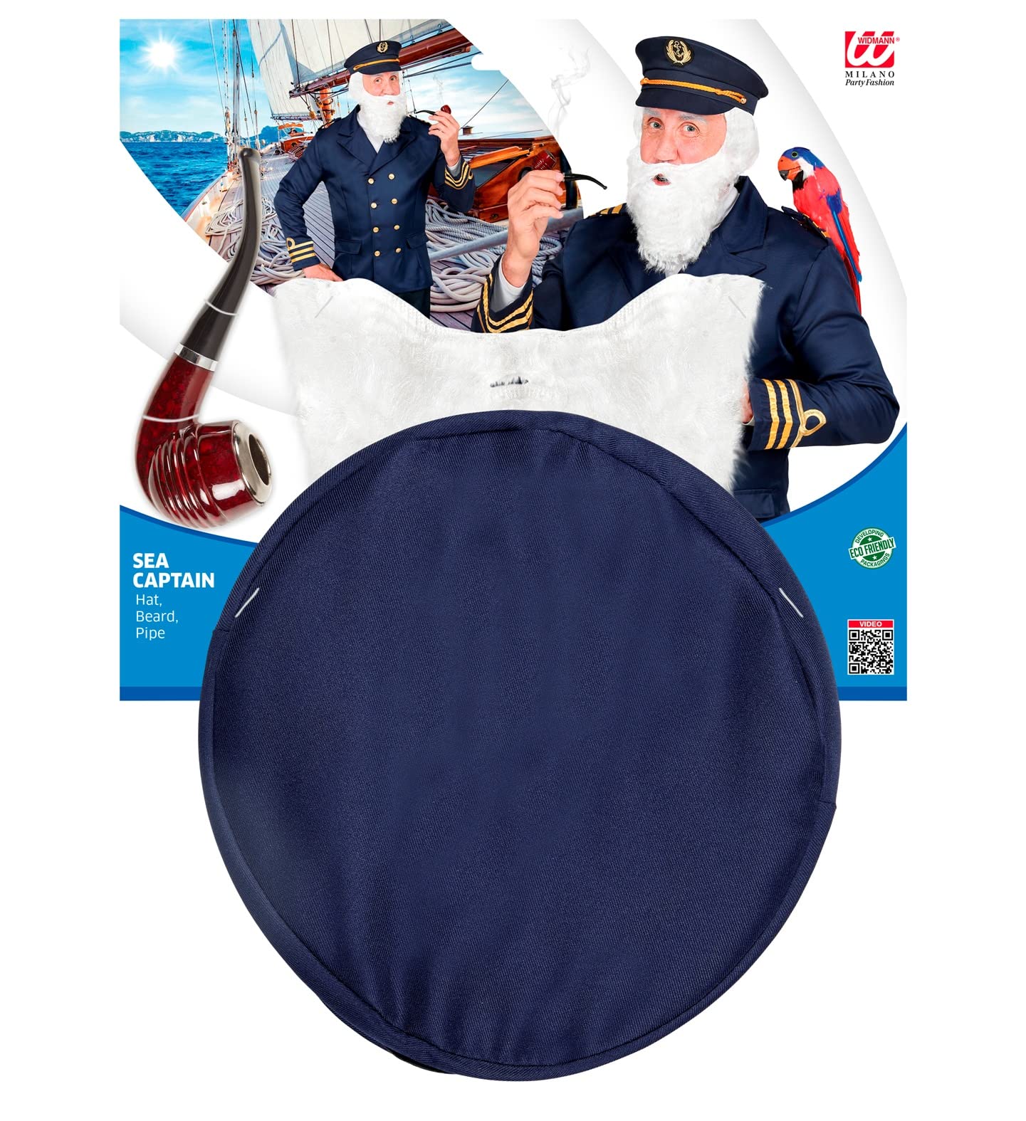 Dreamzfit Sea Captain Hat & Pipe Set, Blue/White/Borwn - Image 2