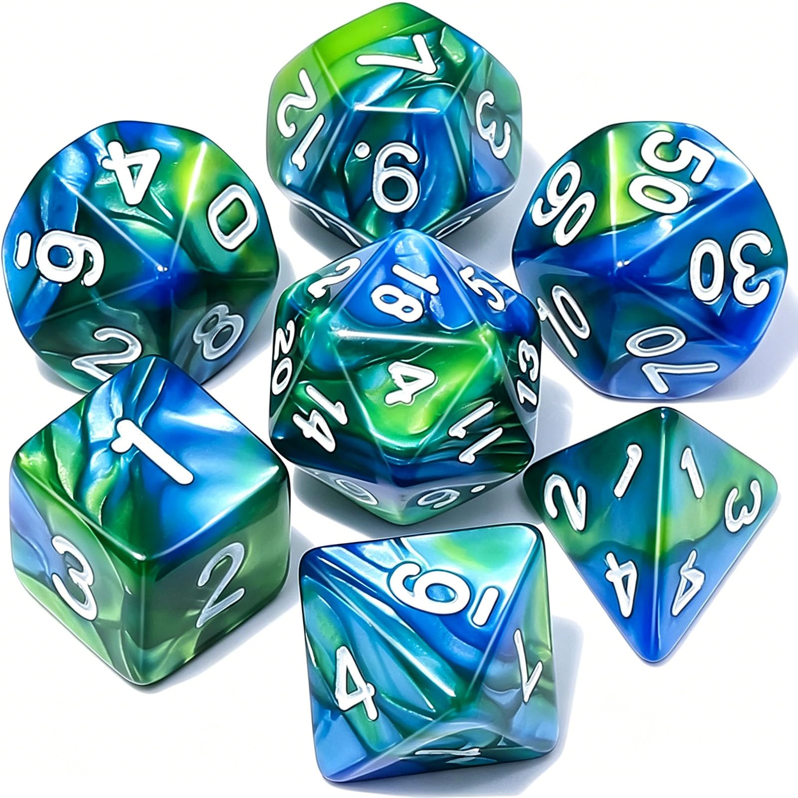CiaraQ 7pcs Polyhedral Dice Set for Dungeon and Dragons MTG Table Games
