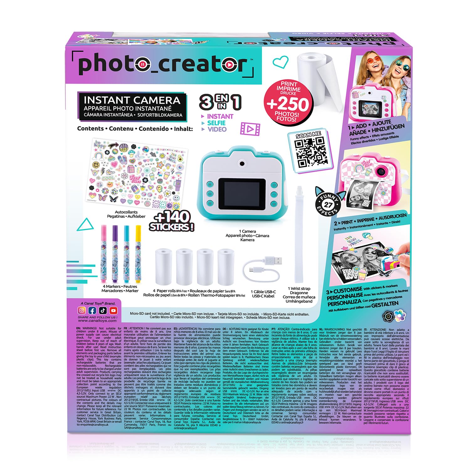 Canal Toys - Creator - Cámara Instantánea con +250 Fotos