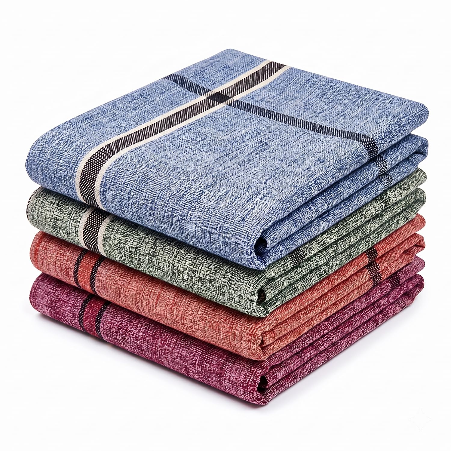Thorthu Kerala Towel Multi Color | Pack of 4 | Large Size-55inch | Kerala Bath Towel Traditional | End Stitched | Thorthu Kerala Towel Cotton | Quick Dry Light Weight | Multicolored | (140cm x 70cm)-image-40