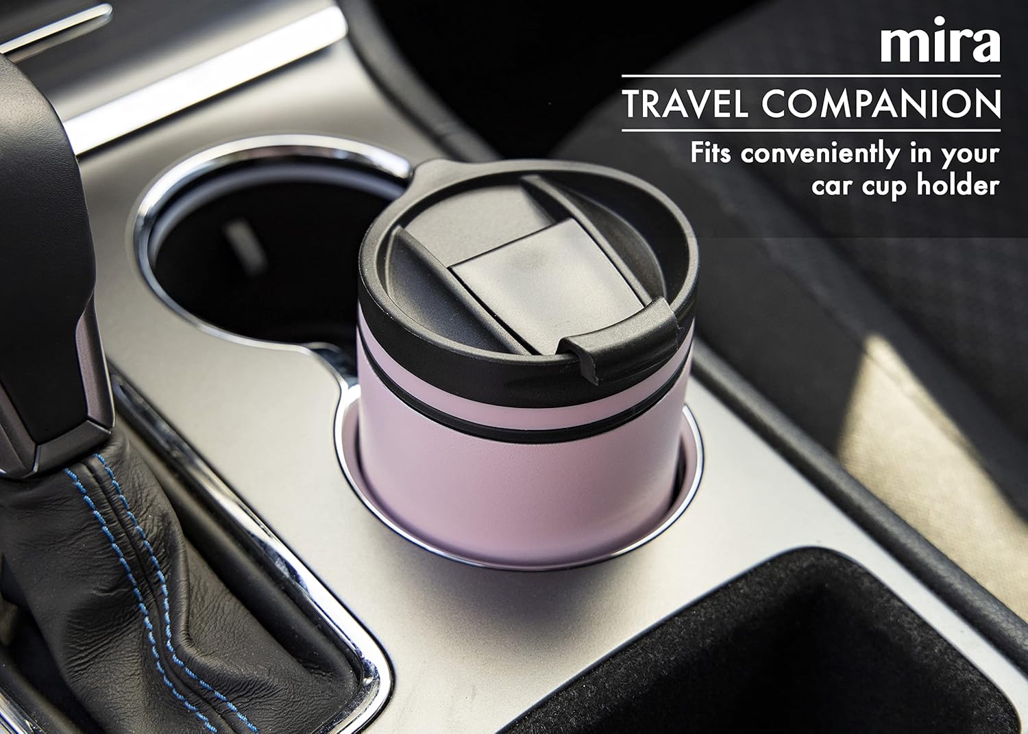 MIRA 16 oz Travel Coffee Mug - Insulated Stainless Steel Tumbler with Screw Lid - Taffy Pink - Image 3