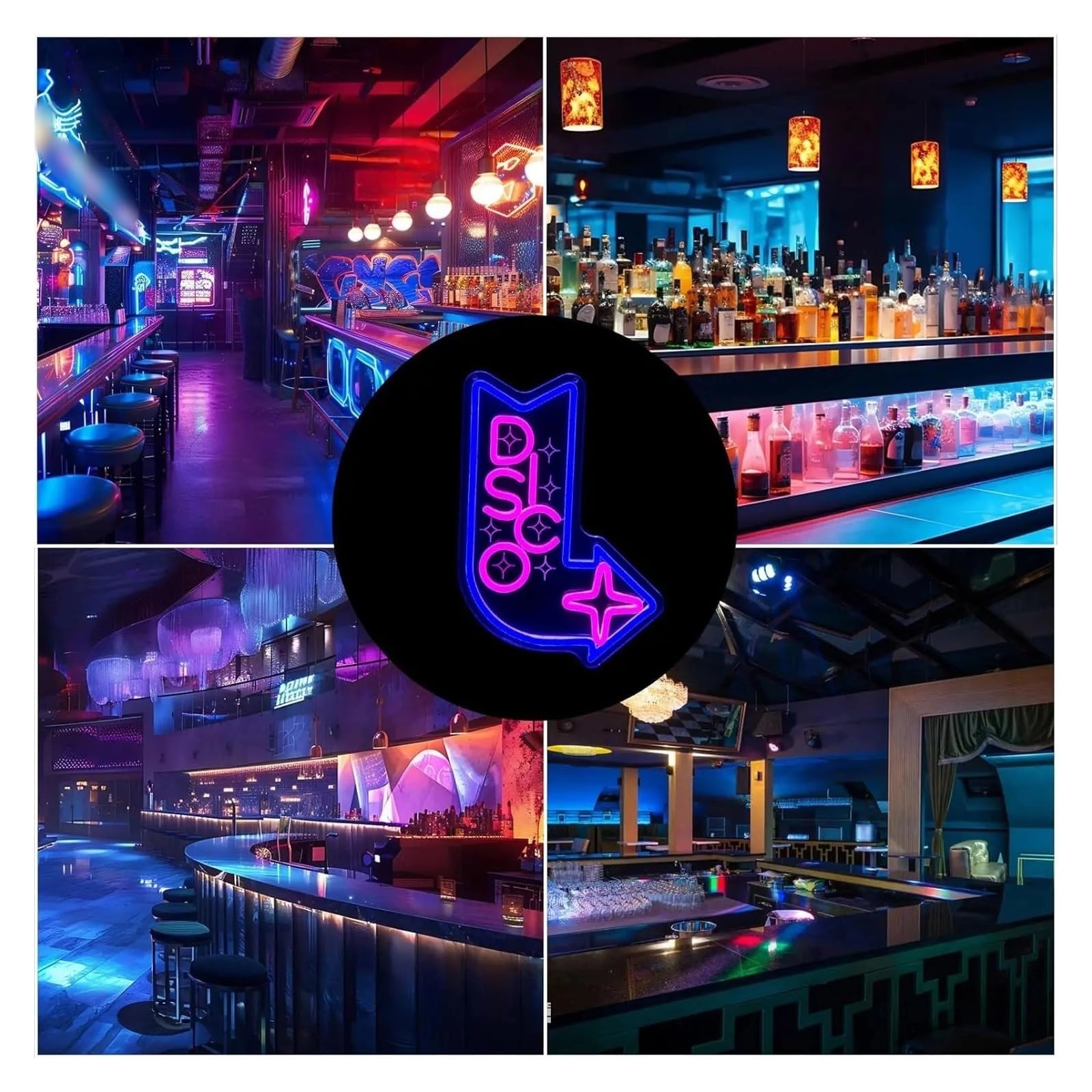 Wiszące neony artystyczne DISCO Muzyka Neon Znak Zasilany Przez USB Ściemnialne Światło LED Do Baru Muzycznego Studio Sypialnia Impreza Klub Dekoracja Klubu Nocnego 34cmx23.5cm