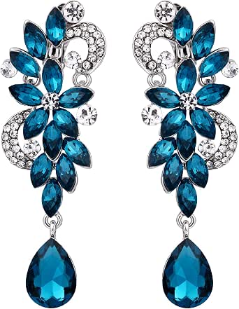 Wedity Sposa Matrimonio Collana di Cristallo Orecchini Set Argento Sposa Girocollo Collane Gioielli Ciondolo per Donne e Ragazze