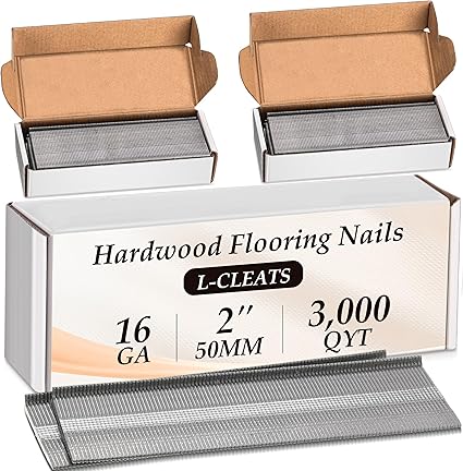 3000 Counts 16 Gauge Flooring Nails 2 Inch Length 16GA L Cleat Nail for.