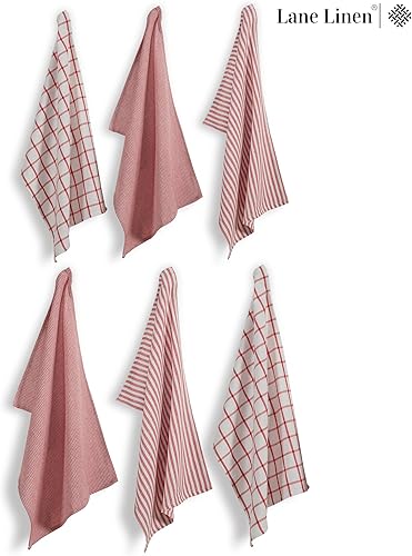 Miniatura 2 de LANE LINEN Juego de 4 paños de cocina 100% algodón para secar platos, 18 x 28 pulgadas, toallas de mano de cocina, paños de cocina absorbentes,