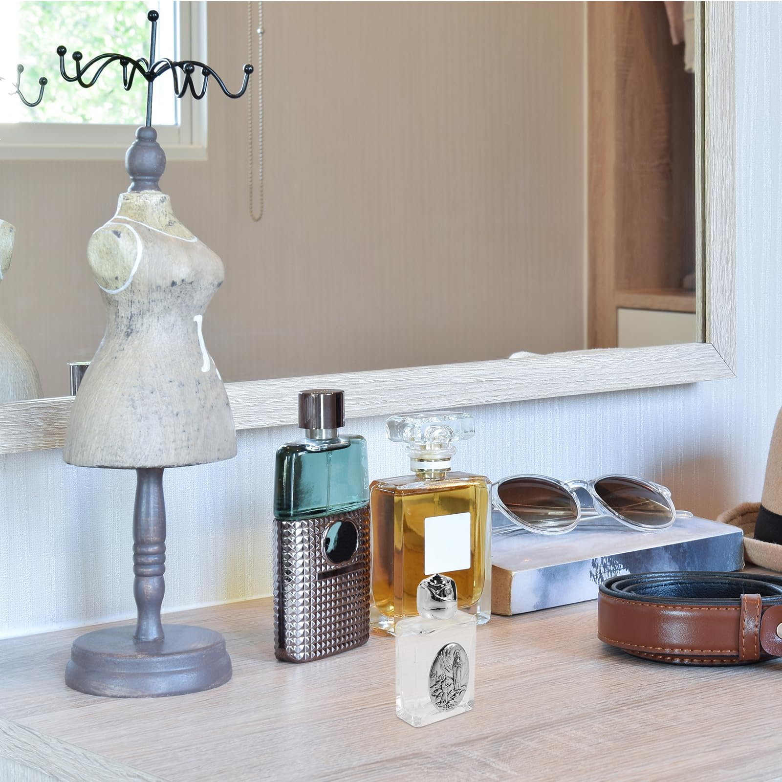 Veemoon Bottigliette per Acqua Santa in Lega da 15 Ml, Set da 10 Pezzi, Contenitori Vuoti in Rilievo per Uso Religioso, Decorazioni per Matrimoni, Battesimi e Pellegrinaggi