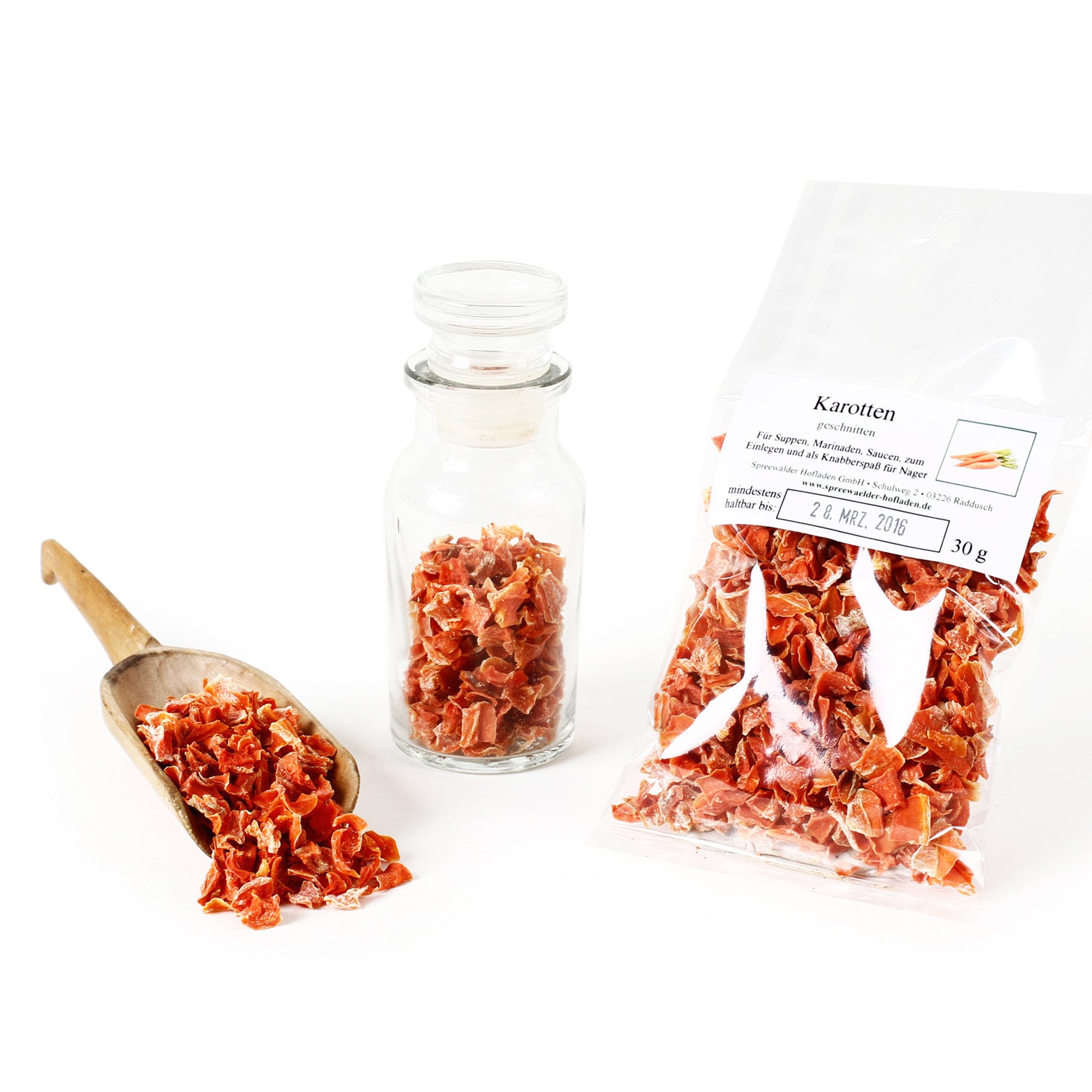 Karotten geschnitten, Premium Lebensmittelqualität Möhren getrocknet, Suppengewürz, Suppengrün, Kuchengewürz, Topping & Dekoration, glutenfrei, 30g Lebensmittel & Getränke