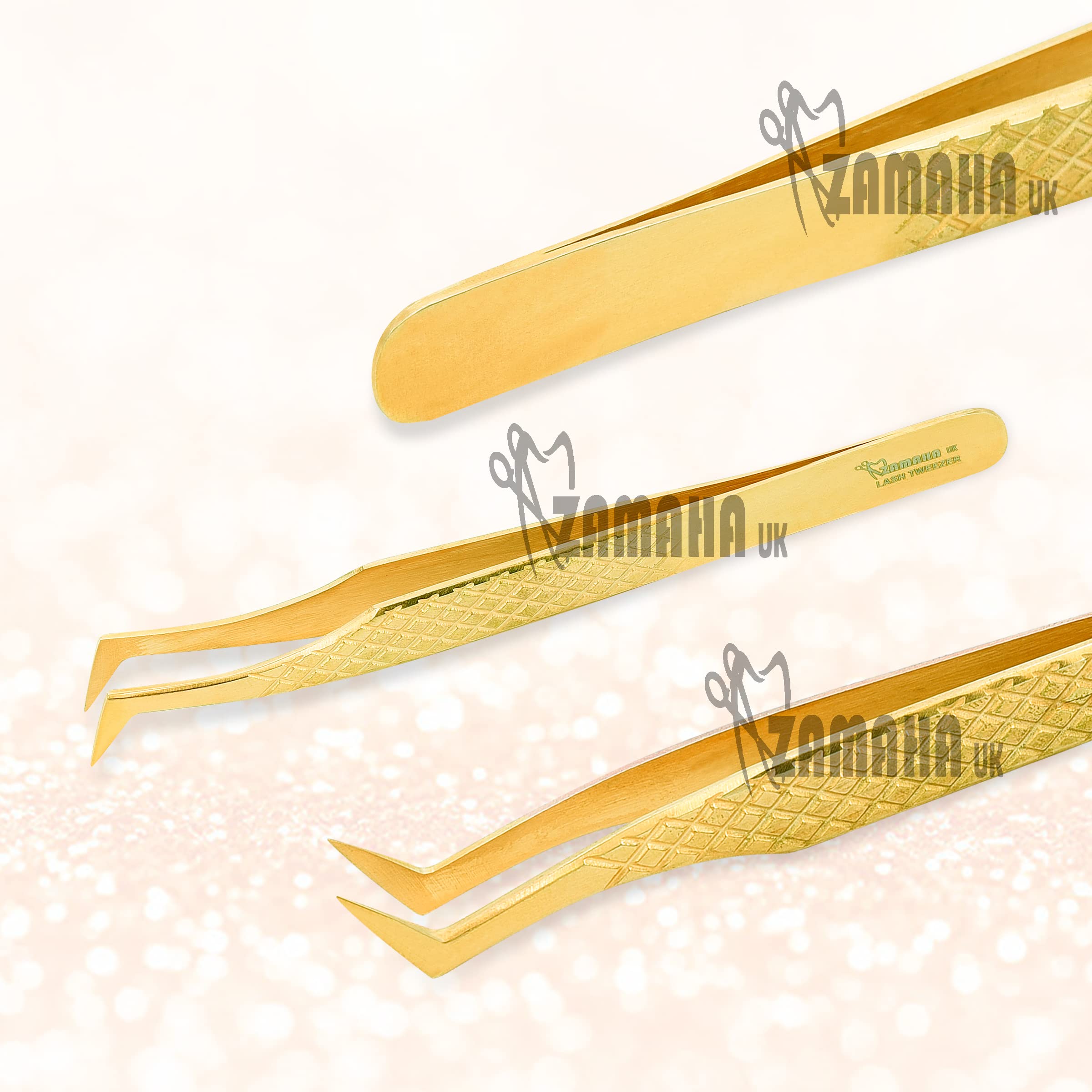 Black Eyelash Extensions Tweezers SET OF 2 Micro grip