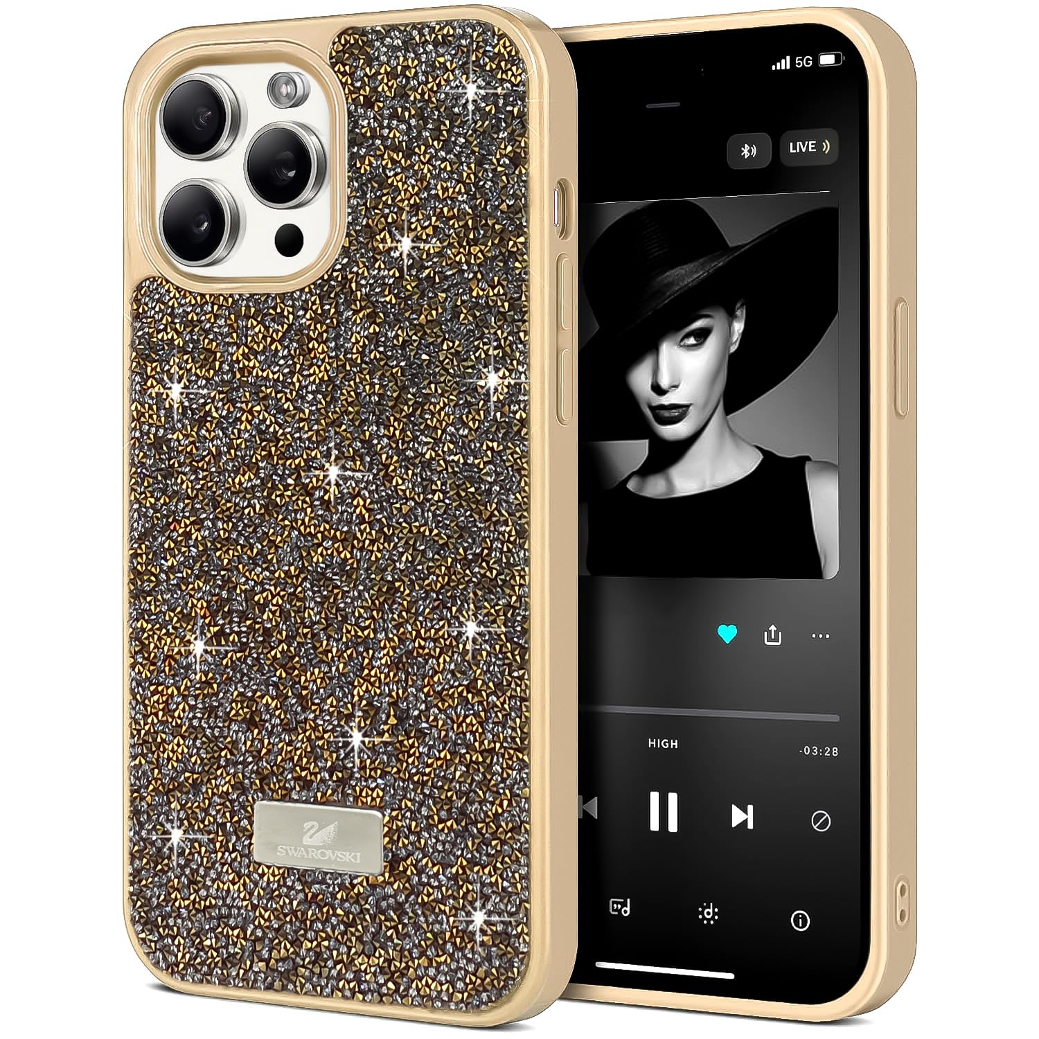 Dl3 Mobilak Case For iPhone 11 Pro Max 6.5-Inch Case Glitter, Sparkle Diamond Crystal Bling Case with Bling, Ultra Thin Lightweight Full Body Shockproof Anti-Scratch Protective Cover