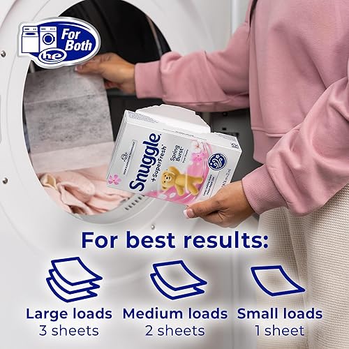 Miniatura 7 de Snuggle Plus SuperFresh - Sábanas para secadora con control estático y tecnología de eliminación de olores ráfaga de primavera 200 unidades