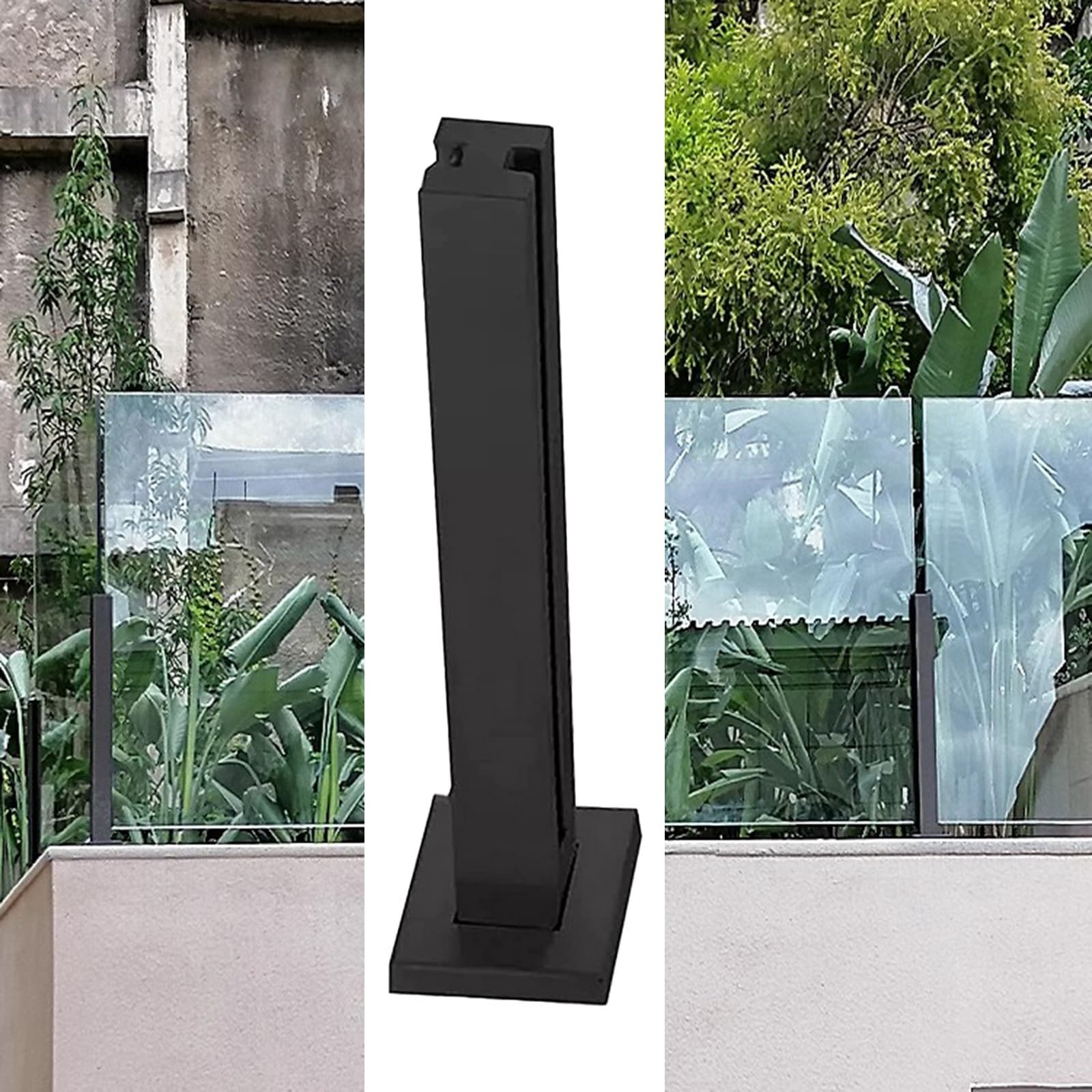 Genérico Kit de Postes Cuadrados de Acero Inoxidable para barandillas de terrazas y porches, Sistema de Paneles de Vidrio de 75 cm (29,5 Pulgadas), Poste de Valla Duradero para escalones y Puertas.
