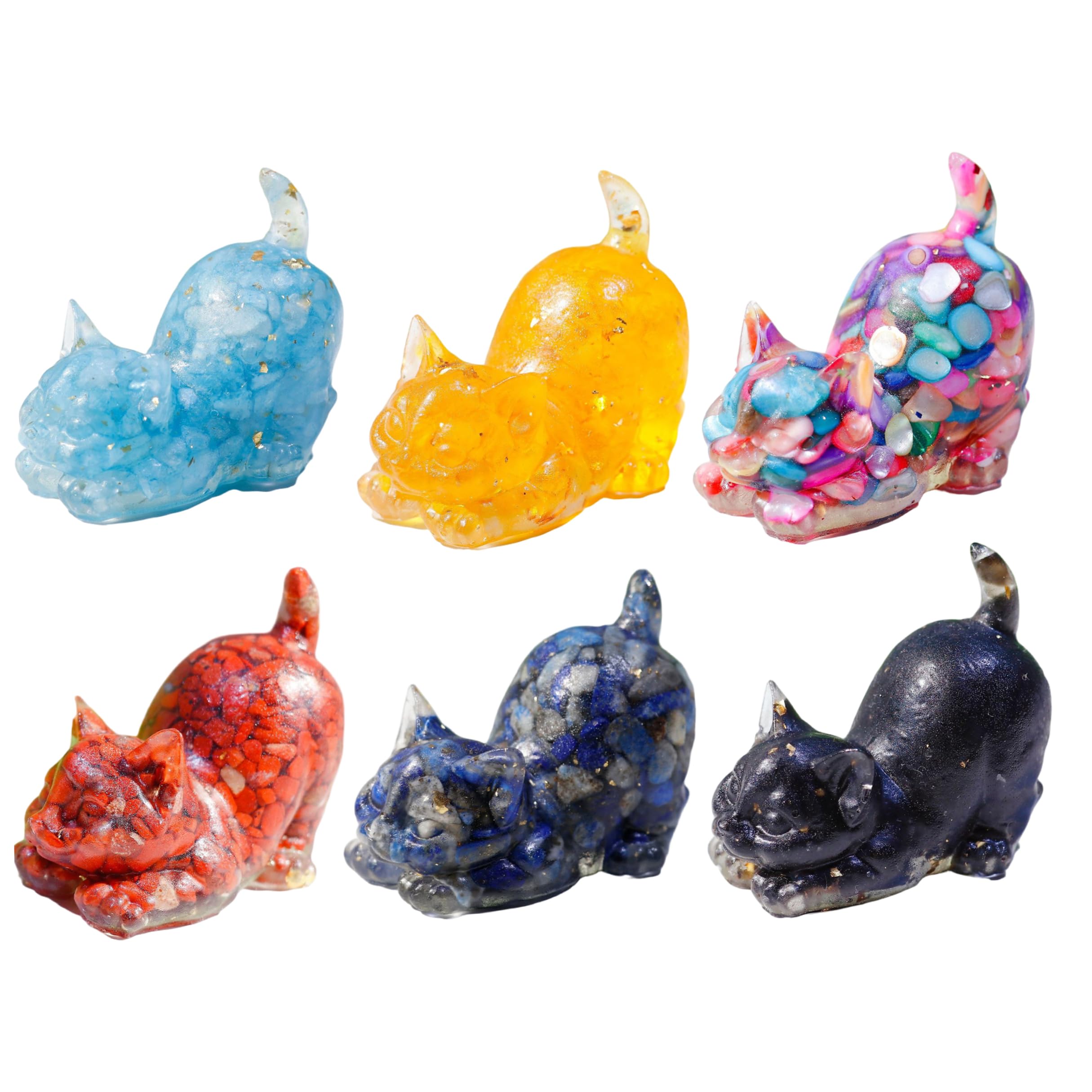 Chat en cristal et minéraux naturels pour décorer un bureau ou une chambre