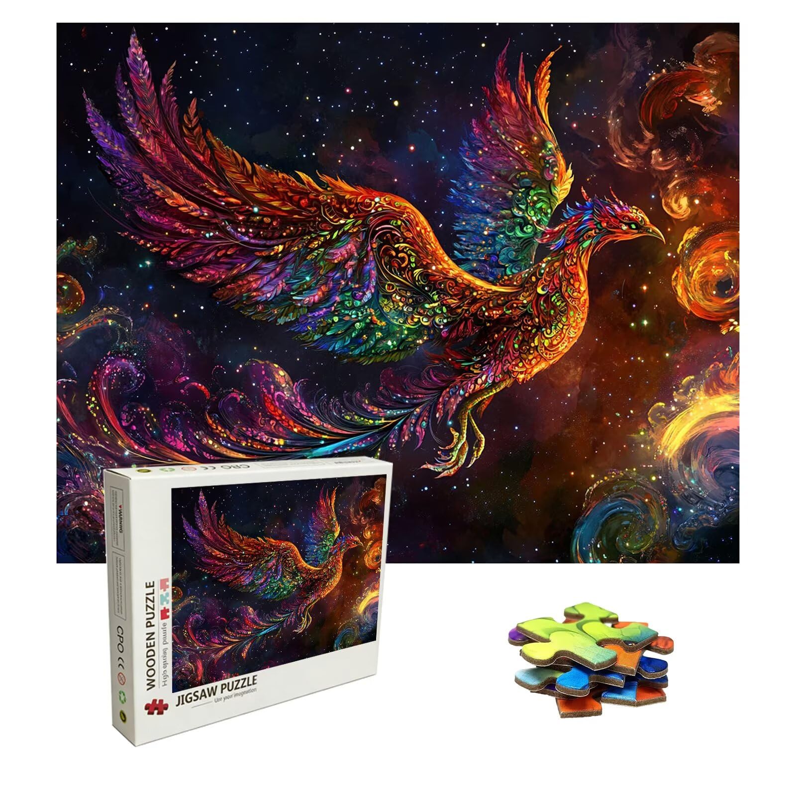 Dream Puzzle 1500 elementów, trudne puzzle, drewniane puzzle dla całej rodziny, zestaw "zrób to sam", dla dorosłych, nadają się jako dekoracja ścienna i prezenty dla kobiet, temat: feniks 8p-577