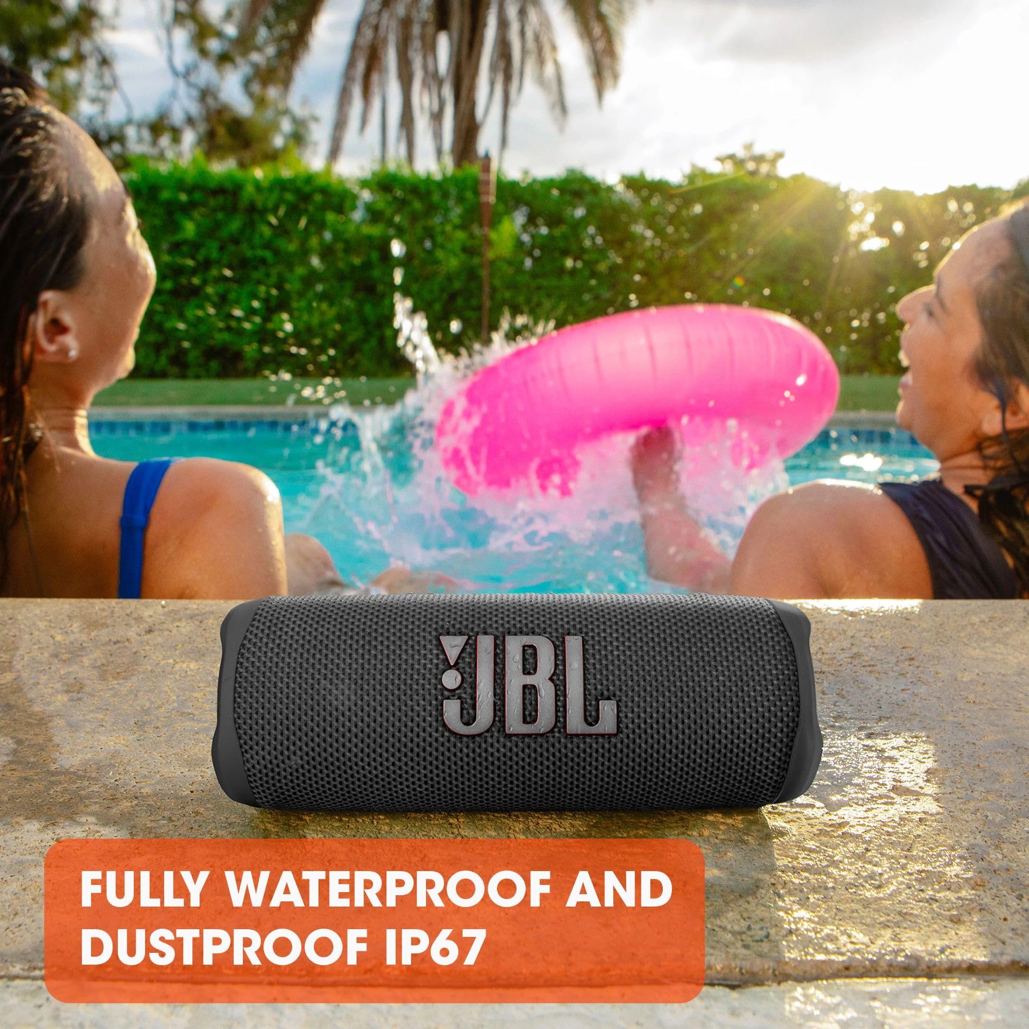 JBL Flip 6 Speaker Bluetooth Portatile, Cassa Altoparlante Impermeabile e Antipolvere IPX67, Compatibile con JBL PartyBoost, Fino a 12h di Autonomia, Nero