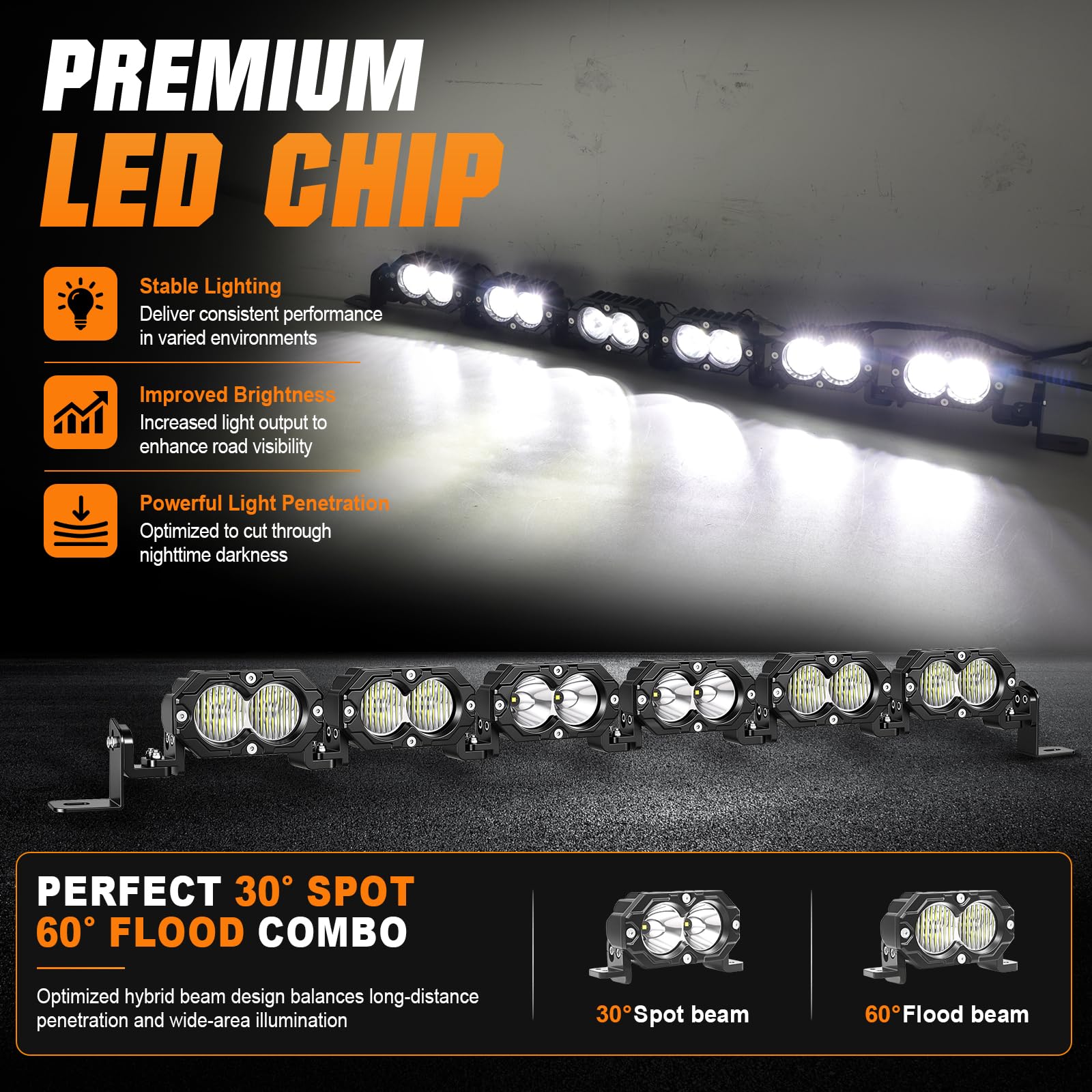 SKYWORLD Barra Led fuoristrada 34" 85 cm 120W luci per 4x4 Auto Camion