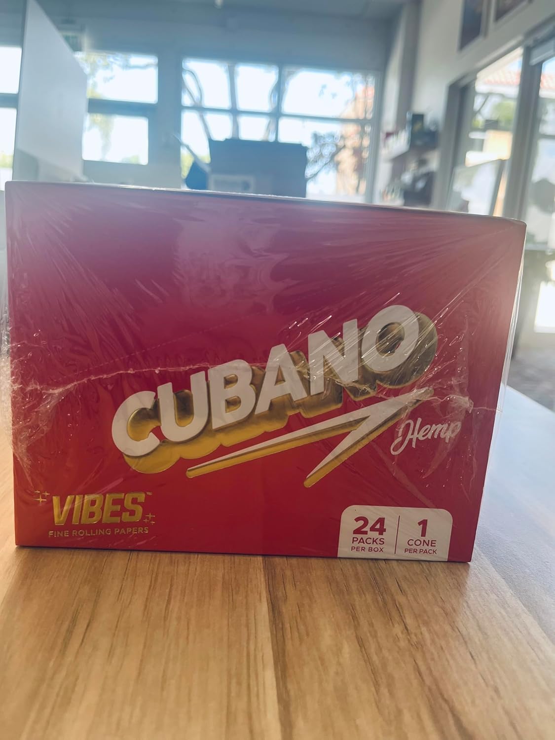 Vibes Cubano Cones - Hemp Paper - 24 Pack, Over 8 Grams Per Cone, No Added Calcium Carbonate