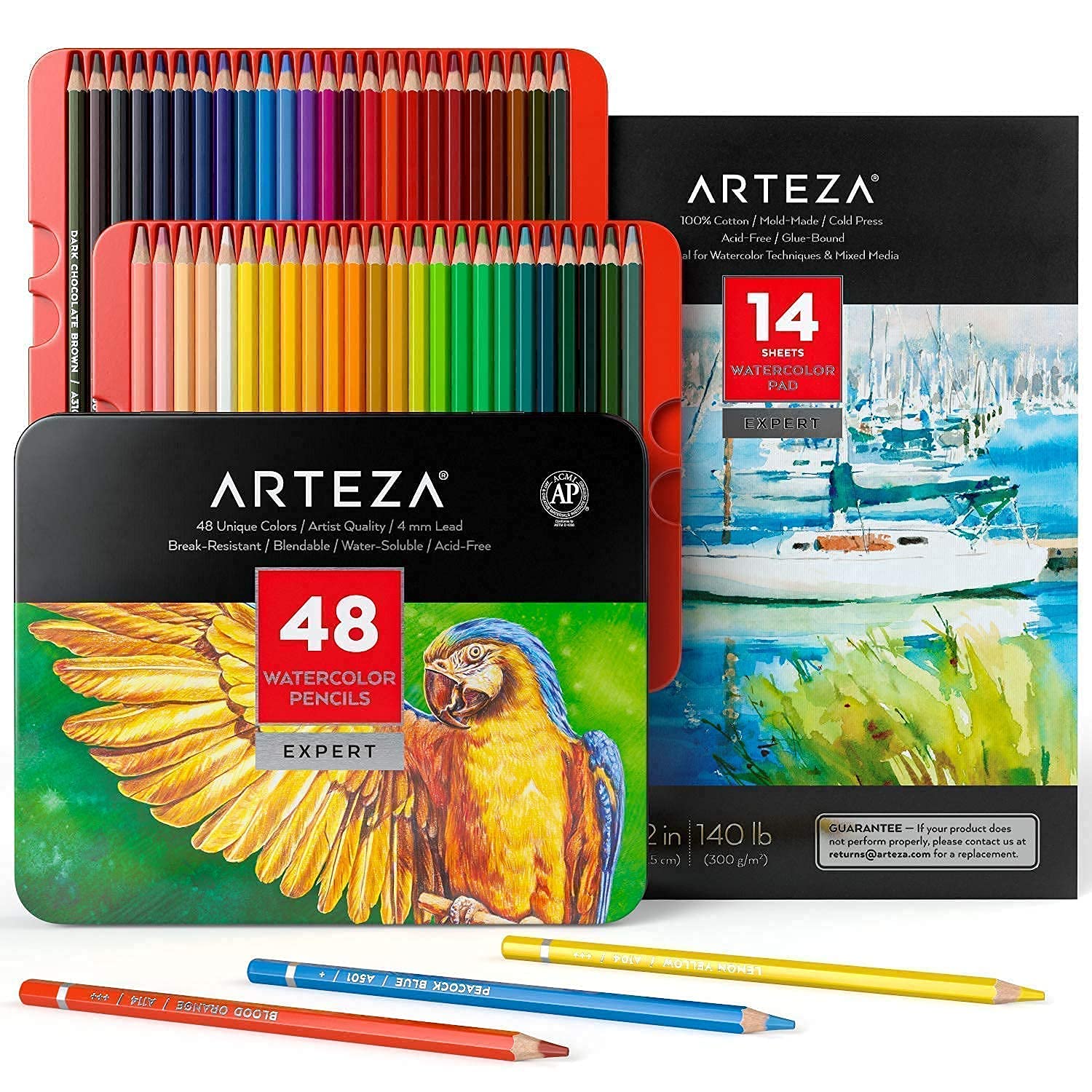 Arteza Expert Watercolor Drawing Bundle, Drawing Art Supplies for Artist, Hobby Painters & Beginners