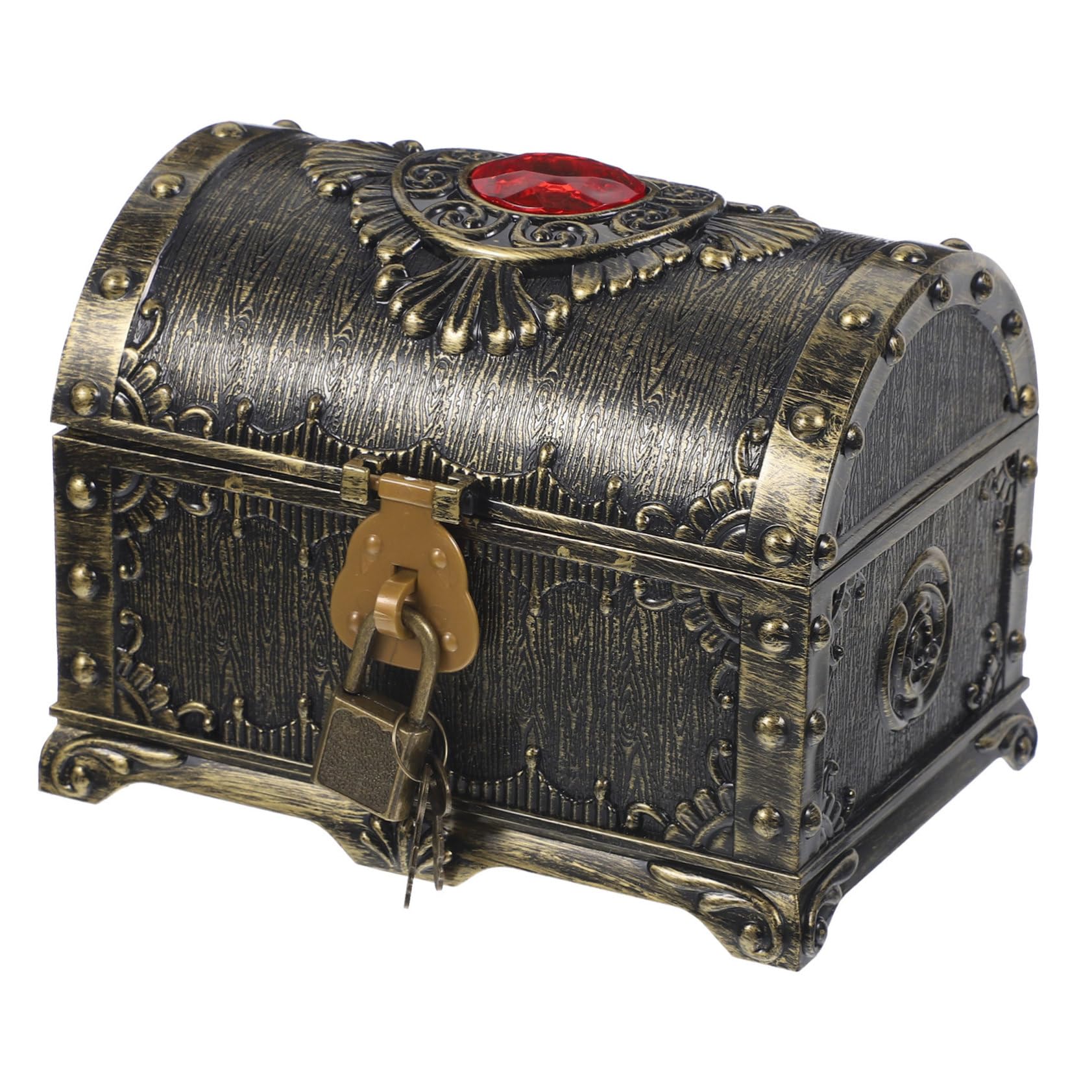 IWOWHERO Treasure Chest Ornaments Pool Treasure Chest Jewelry Storage Case Vintage Lids Jewelry Organizer Jewelry Boxes for Packaging Special Jewelry Case Plastic Boxes for Craft
