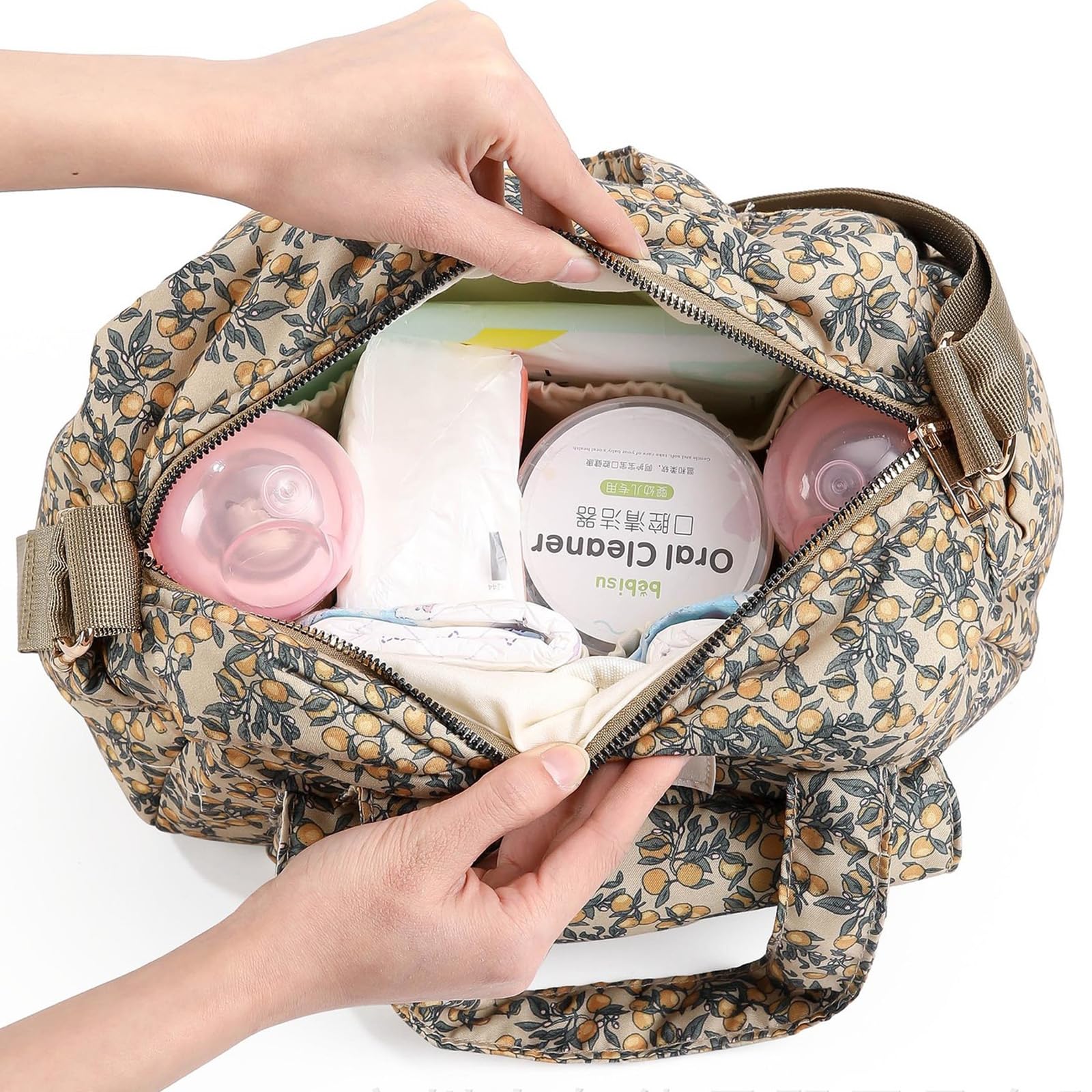 Borsa organizer per giocattoli, pannolini, bottiglia d'acqua, passeggino, design trapuntato, borsa per mamma, passeggini, borse da appendere