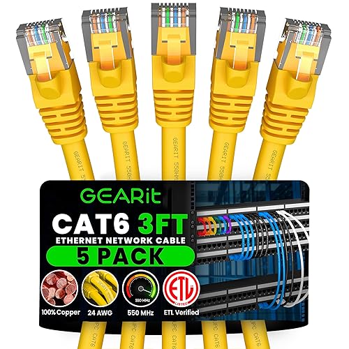 Miniatura 29 de GearIT cable Ethernet de 0.5 pies Cat6 - Cable para computadora a red LAN, color negro, Negro Negro -,Azul,Gris,Rojo
