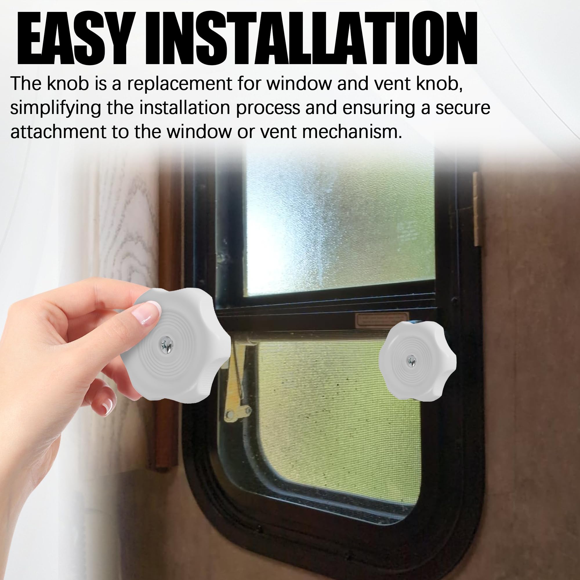 Bouton De Remplacement Pour Fenêtre Camping-car - Plastique Noir, Réglage Ventilation - Compatible Fenêtres RV, Sécurisé