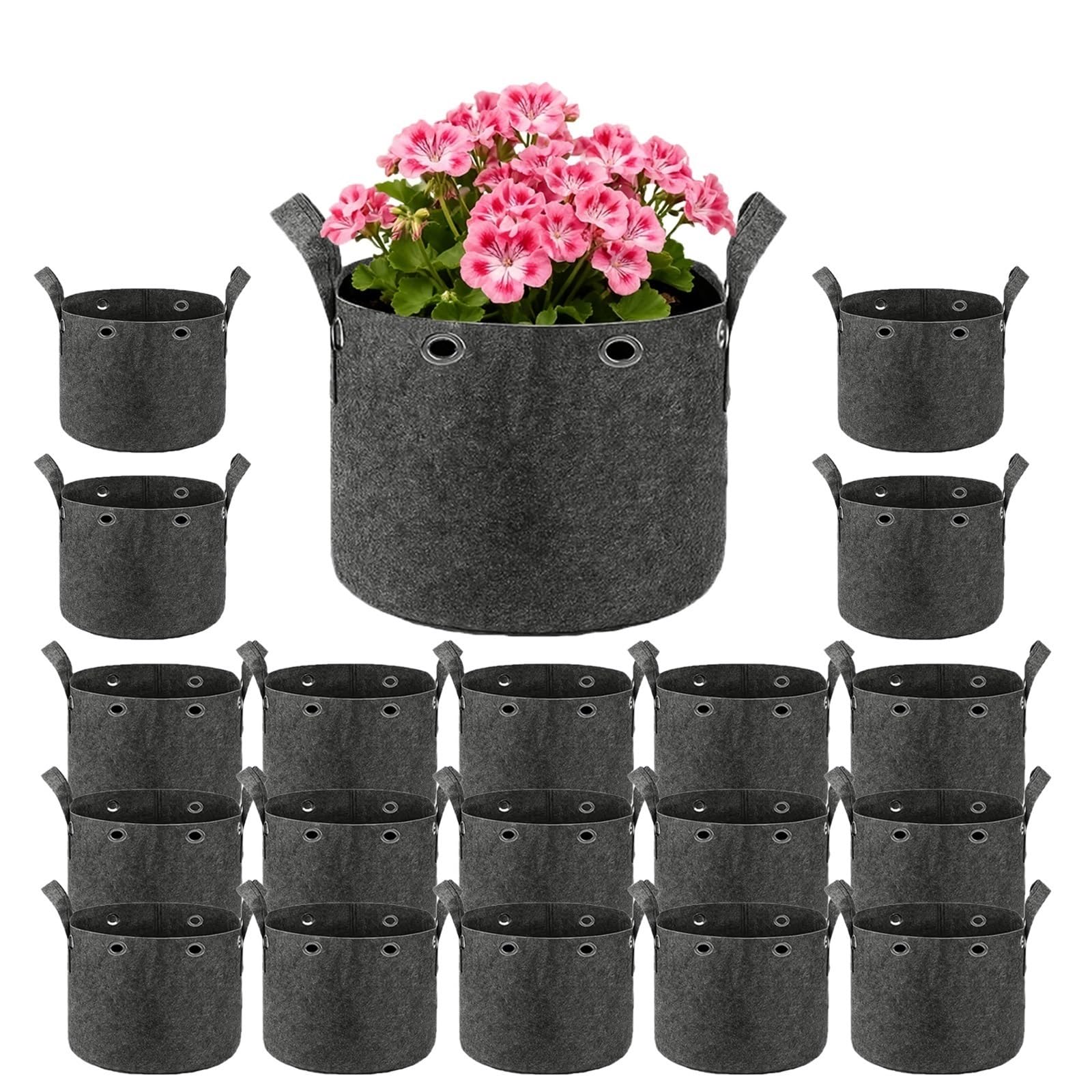 Stofftopf 3/10 Gallonen Vlies-Wachstumsbeutel | Mit Griffen und Positionierungslöchern(3Gallon 10PCS)