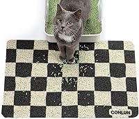 Conlun Cat Litter Mat 24x17 Chessboard - Premium PVC Non-Slip Traps Litter, Soft on Paws, Durable & Easy Clean