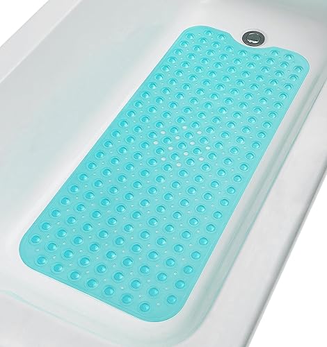Miniatura 36 de Alfombrilla antideslizante grande para bañera y ducha, 31”x16” (solo para tinas lisas y sin texturizado). Segura, limpia, lavable a máquina, agarre