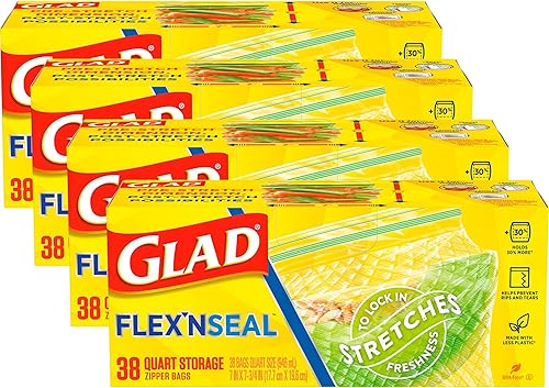 Miniatura 9 de Glad Flex'N Seal - Bolsas de plástico para almacenamiento de alimentos, sándwich, 100 unidades, paquete de 4 (el paquete puede variar)